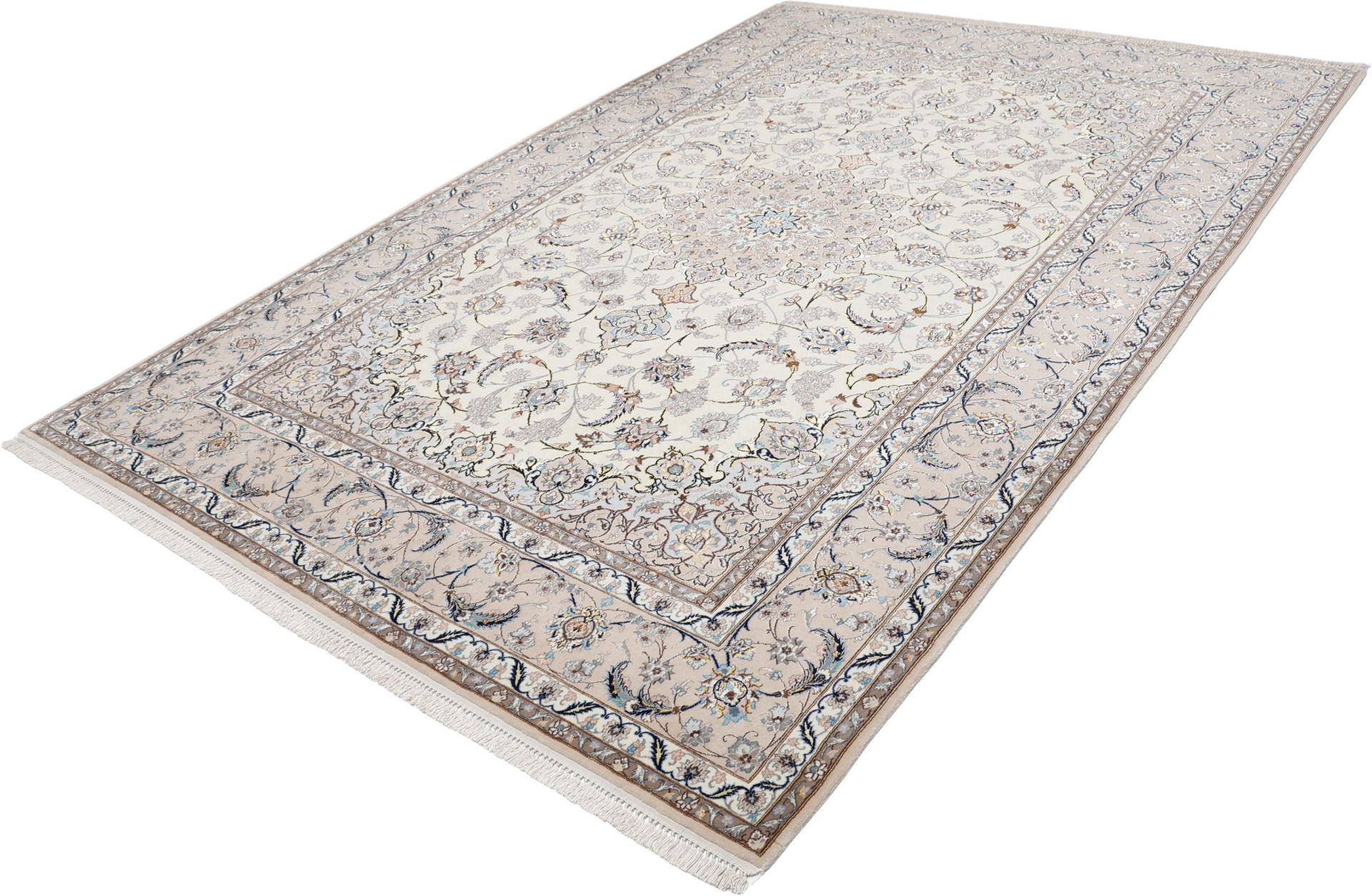 Isfahan Perserteppich 210 × 302 cm aus Wolle & Seide, handgeknüpft