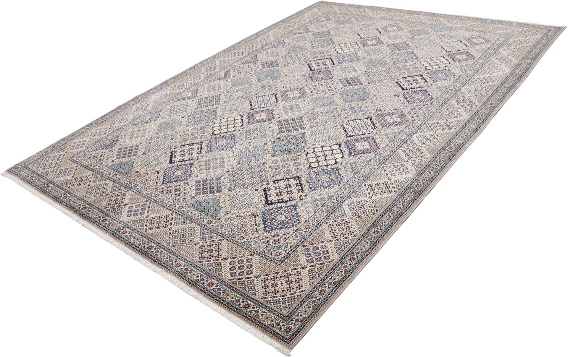 Handgeknüpfter Nain Perserteppich, 216 × 308 cm, Wolle & Seide