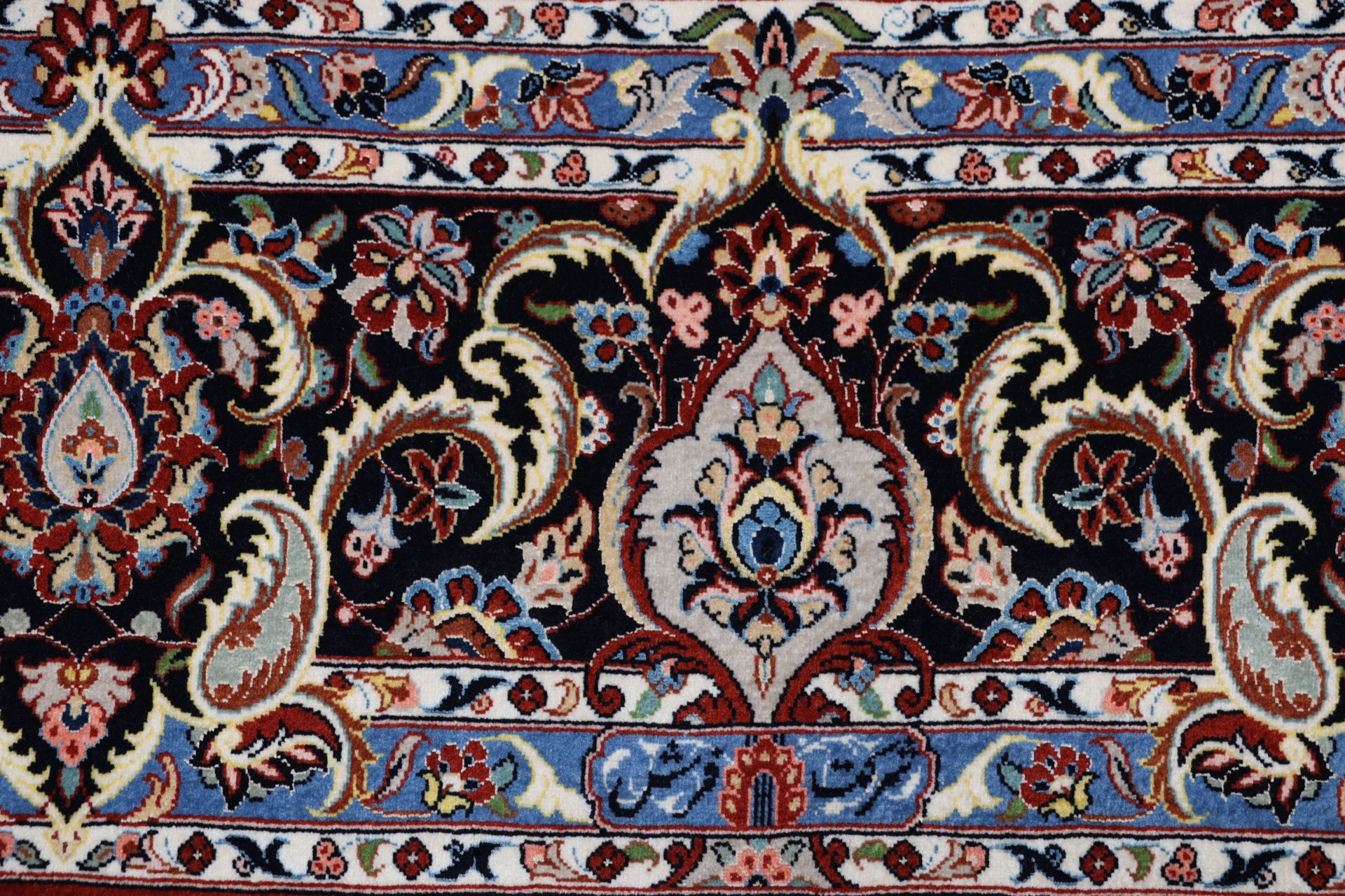 Handgeknüpfter Isfahan Perserteppich, 210 × 296 cm, Wolle & Seide