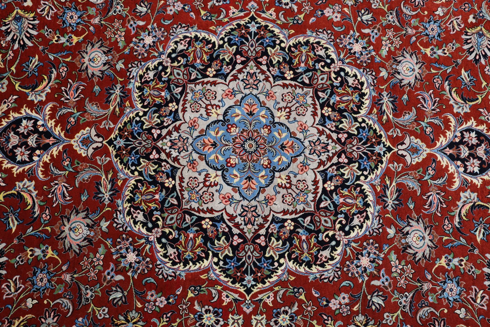 Handgeknüpfter Isfahan Perserteppich, 210 × 296 cm, Wolle & Seide