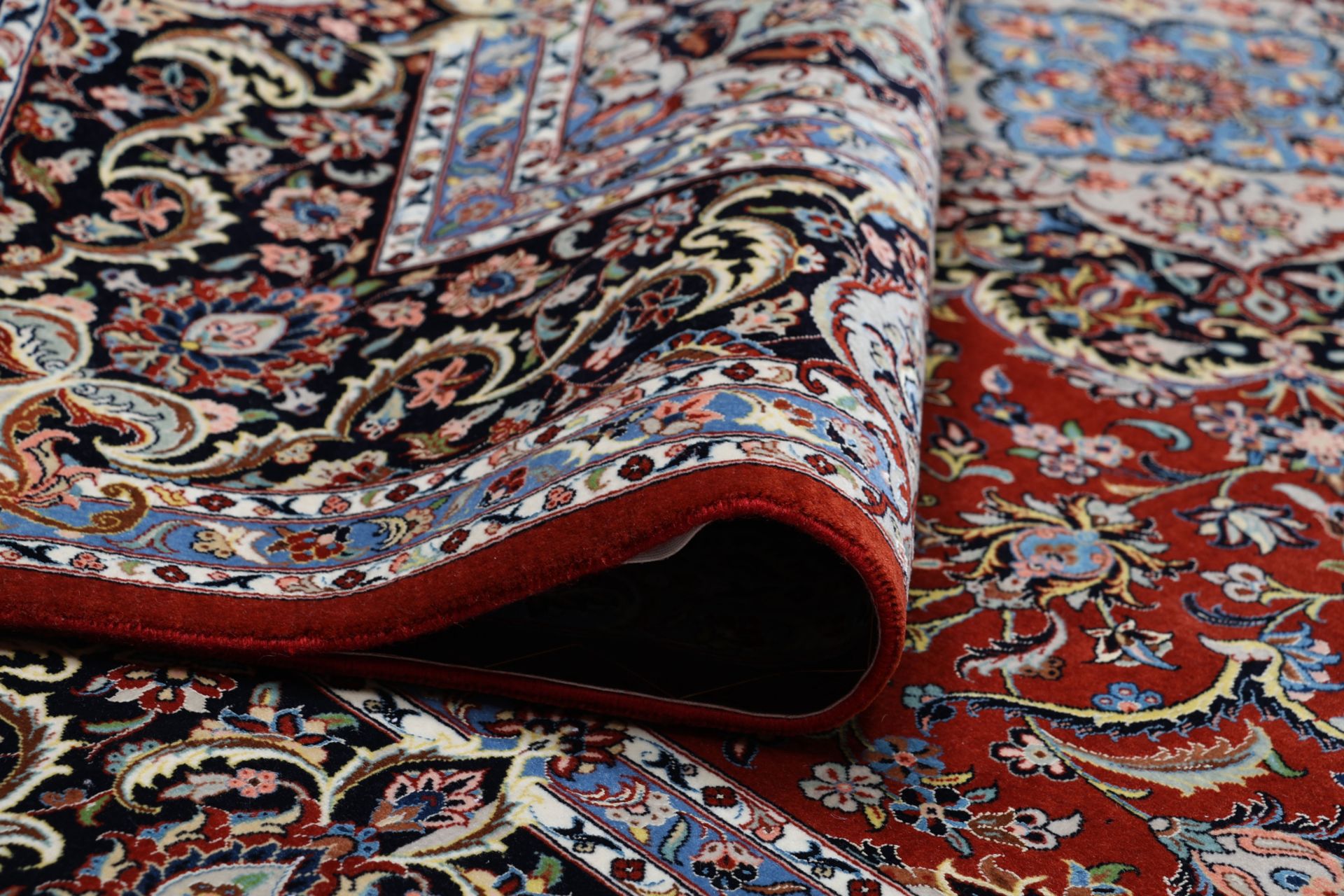 Handgeknüpfter Isfahan Perserteppich, 210 × 296 cm, Wolle & Seide