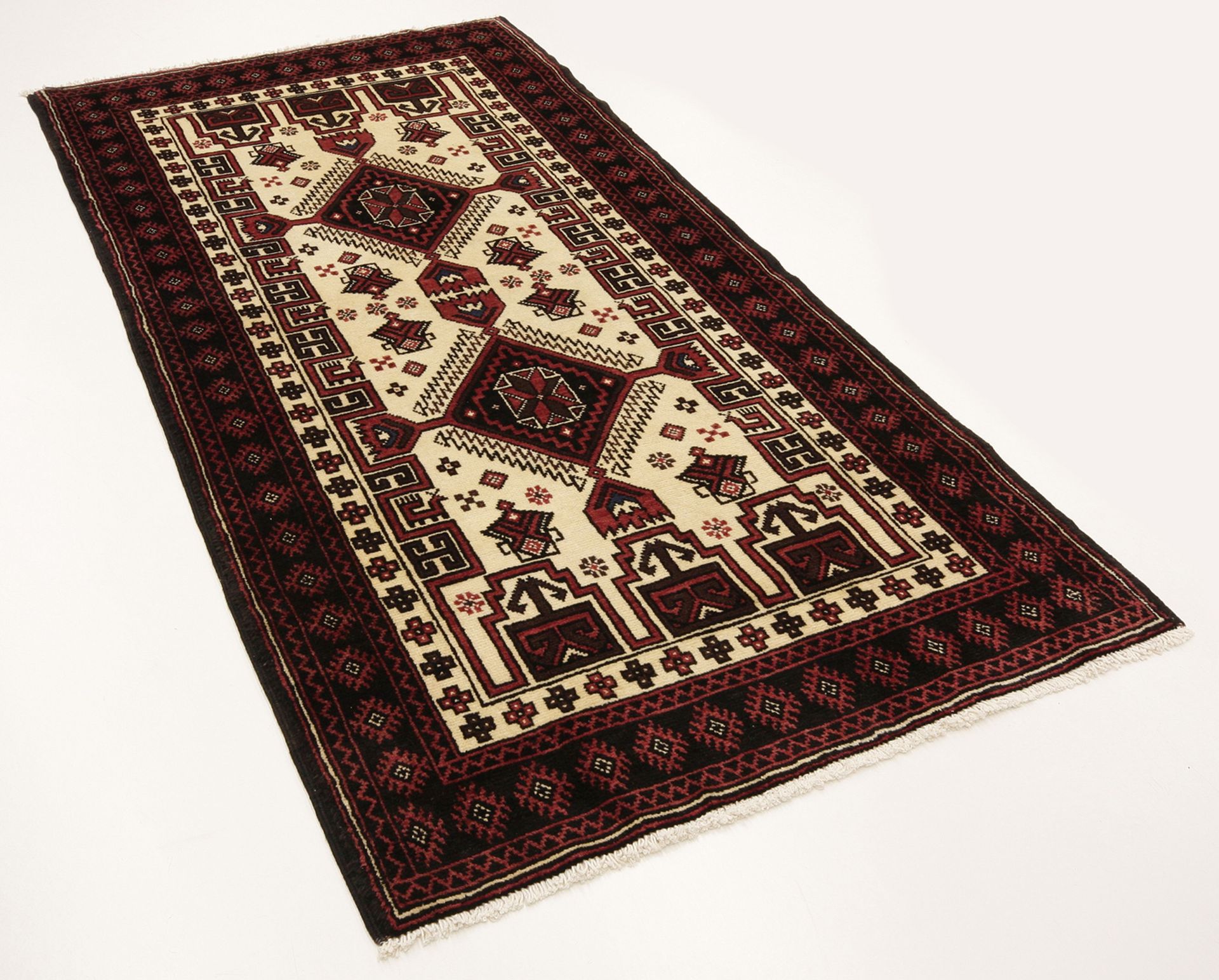 Baluch Perserteppich 98 × 205 cm aus Wolle, handgeknüpft