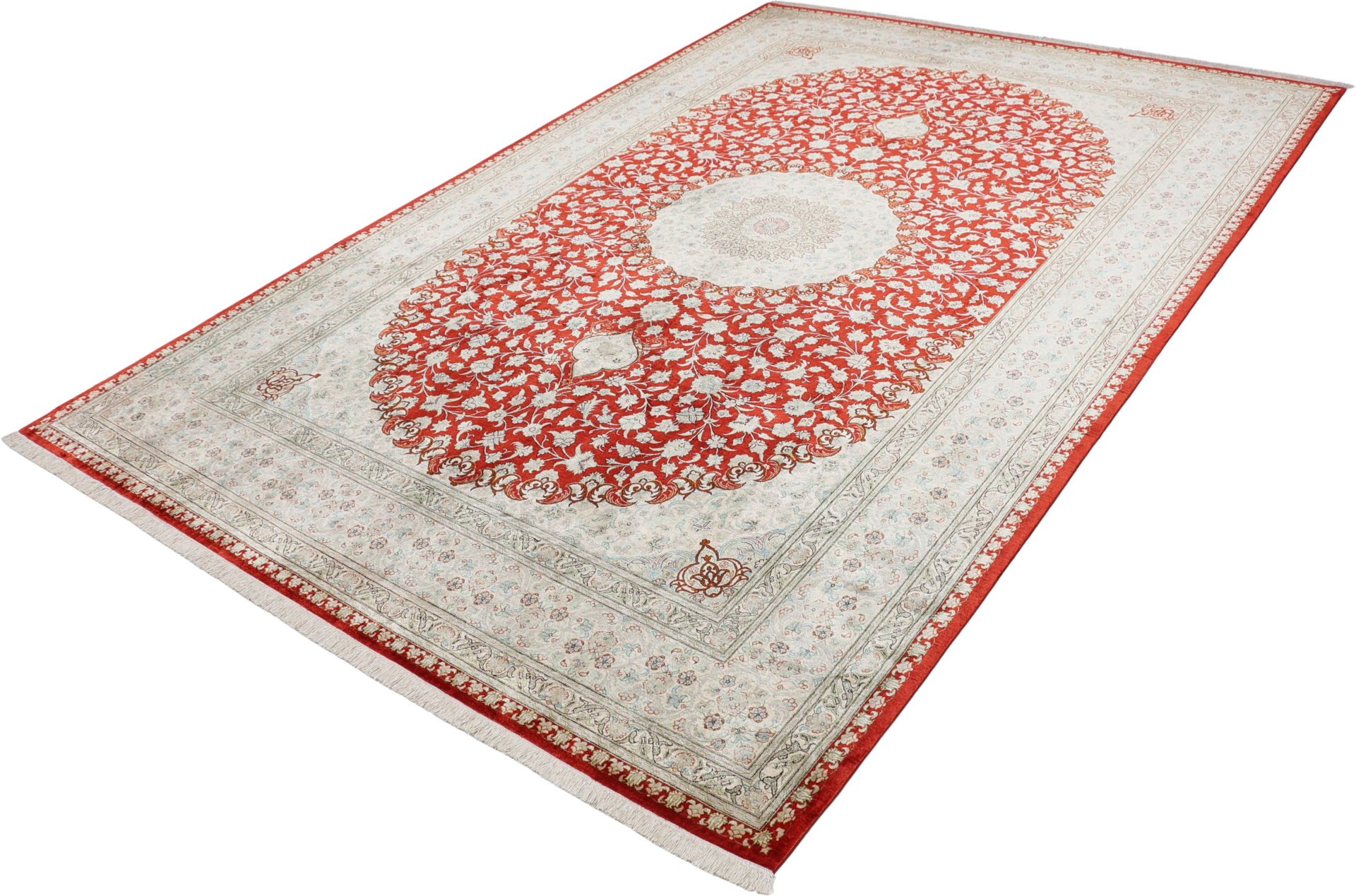 Ghom Perserteppich aus Iran, 196 × 300 cm