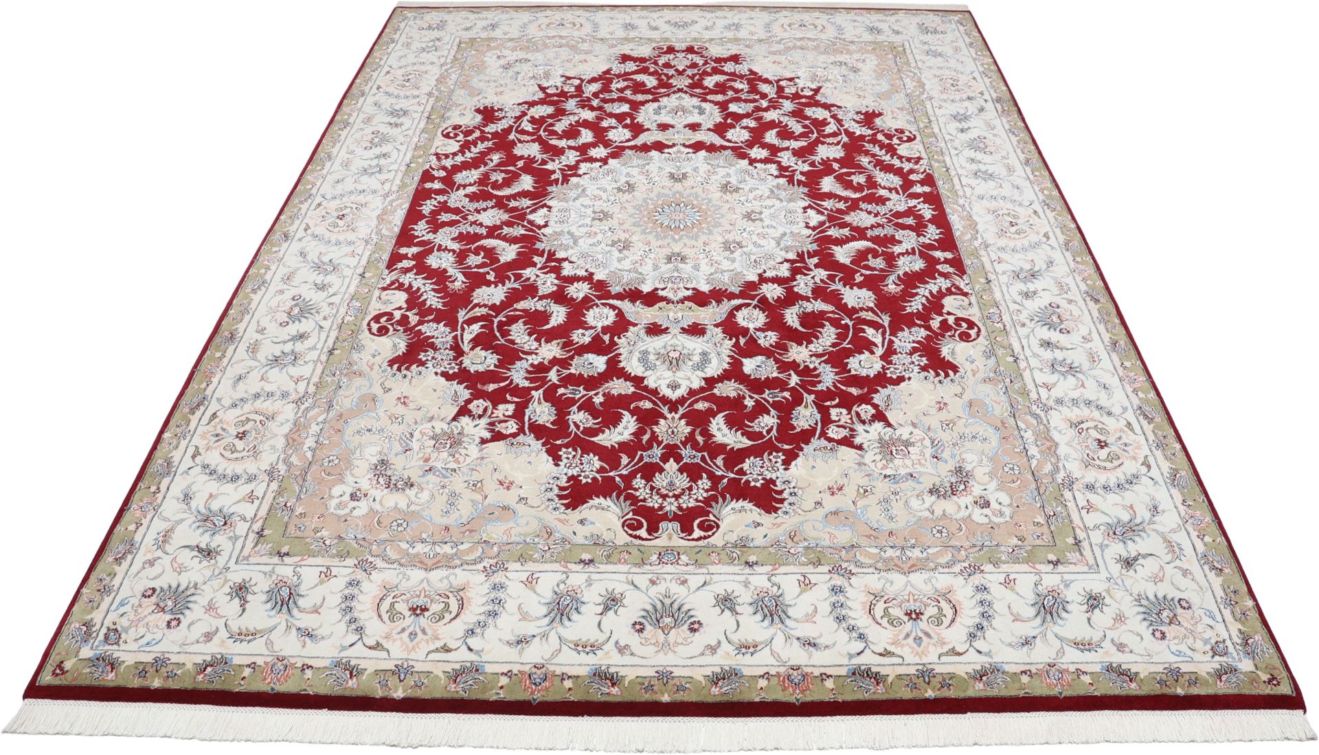 Handgeknüpfter Isfahan Perserteppich, 248 × 347 cm, Wolle