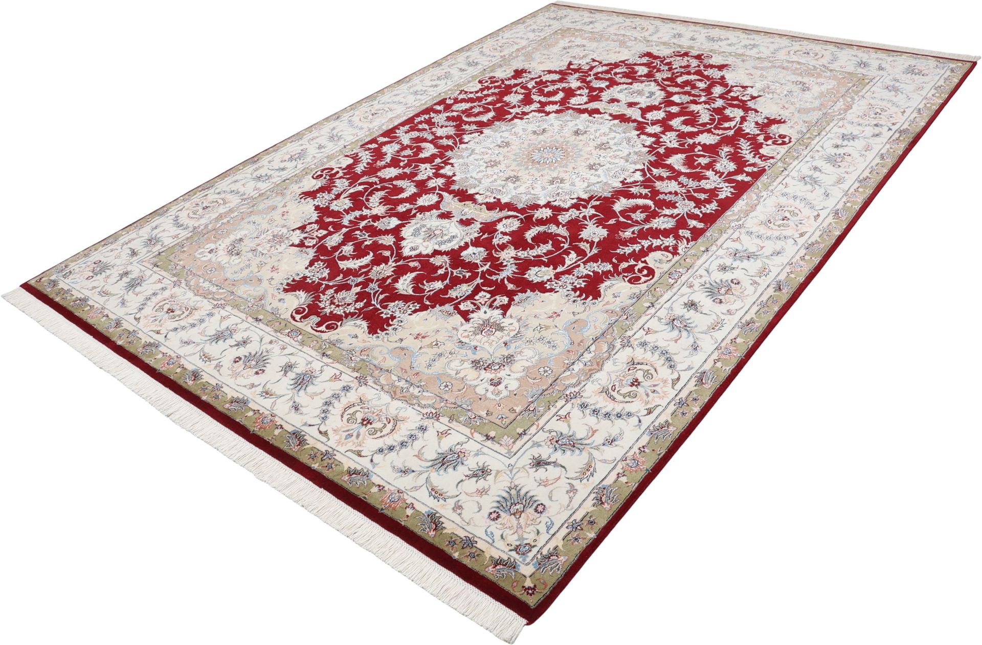 Handgeknüpfter Isfahan Perserteppich, 248 × 347 cm, Wolle