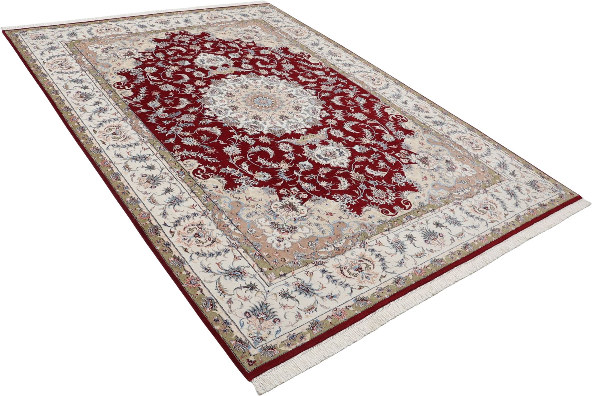 Handgeknüpfter Isfahan Perserteppich, 248 × 347 cm, Wolle