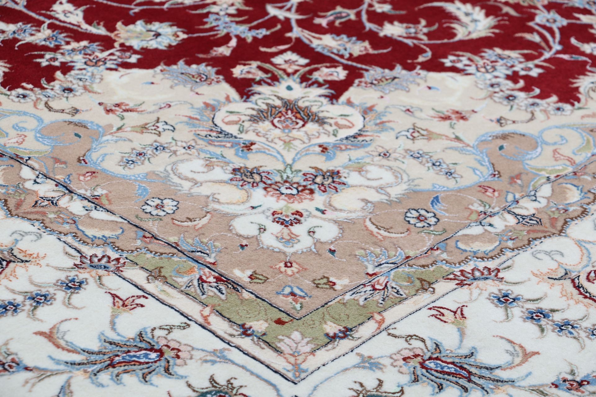 Handgeknüpfter Isfahan Perserteppich, 248 × 347 cm, Wolle