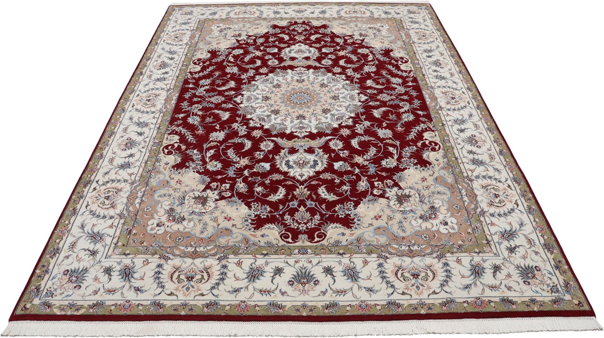 Handgeknüpfter Isfahan Perserteppich, 248 × 347 cm, Wolle