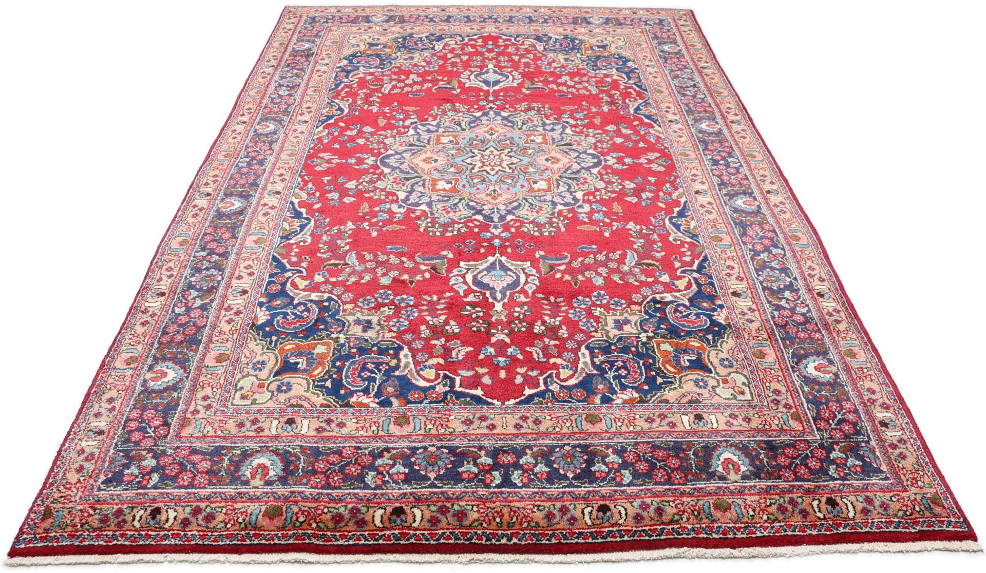 Handgeknüpfter Mashhad Perserteppich, 196 × 305 cm, Wolle