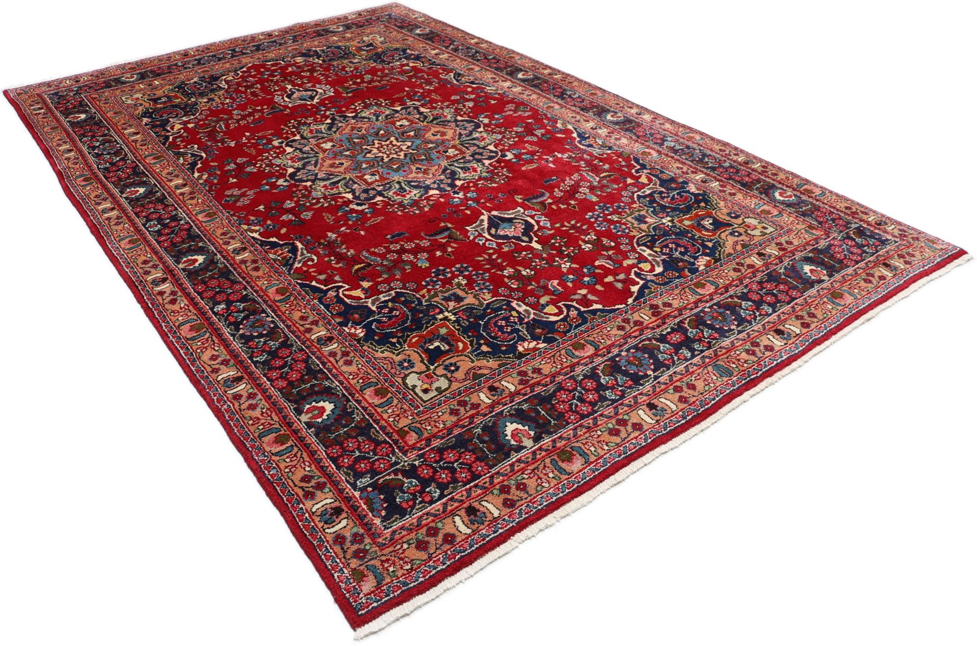 Handgeknüpfter Mashhad Perserteppich, 196 × 305 cm, Wolle