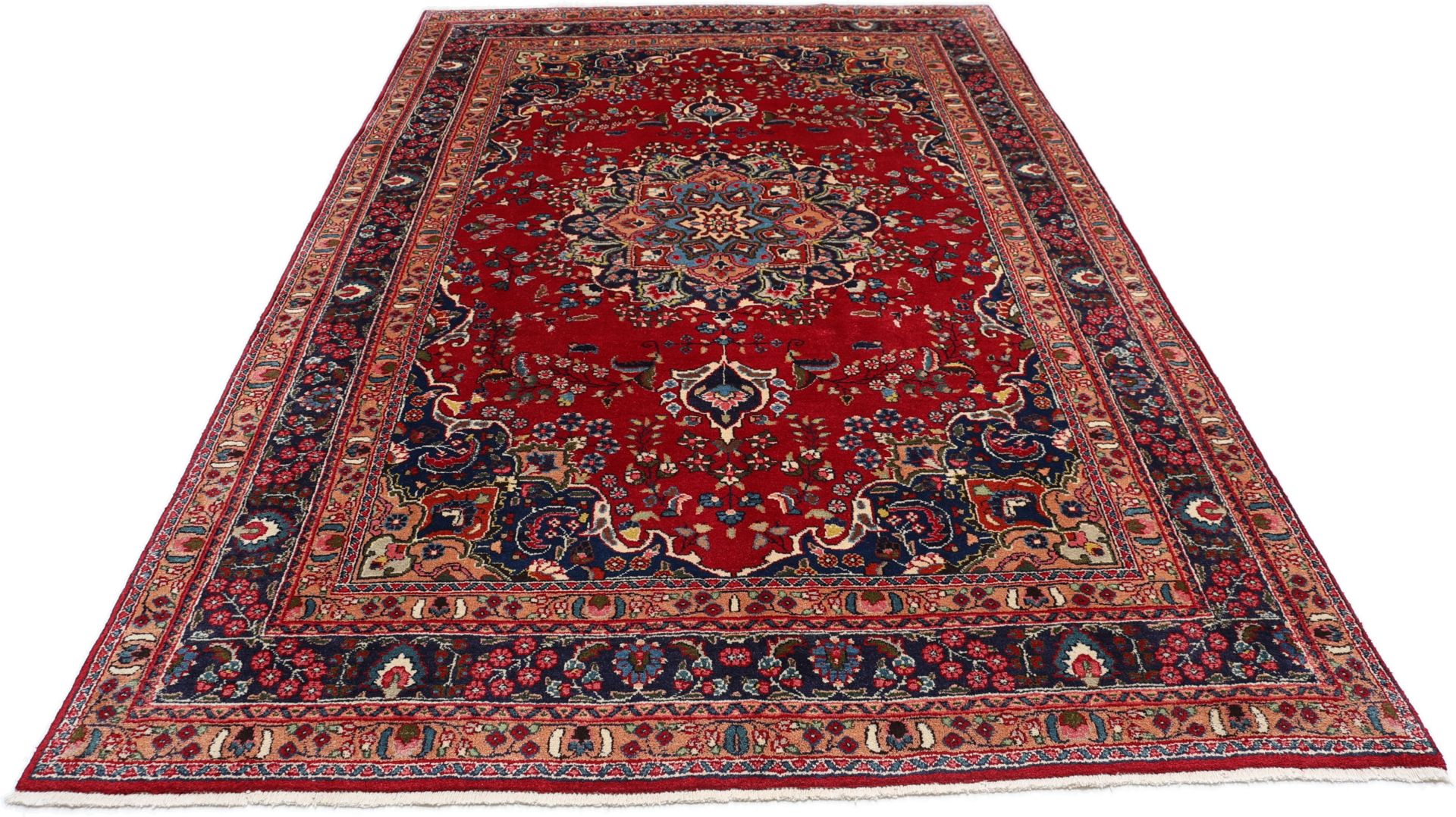 Handgeknüpfter Mashhad Perserteppich, 196 × 305 cm, Wolle
