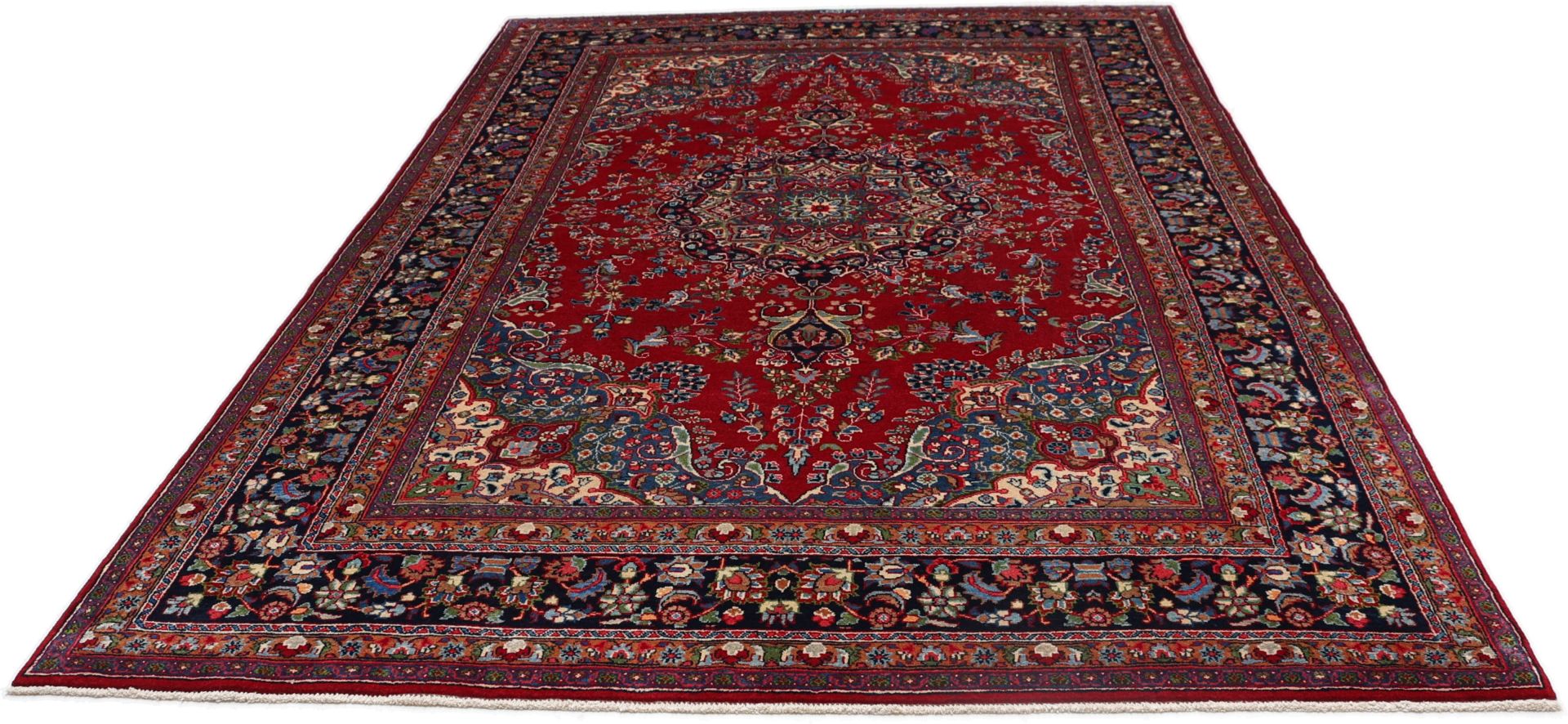 perserteppich-mashad-195-x-300-cm-schurwolle-handgeknupft-floral-14 Handgeknüpfter Mashhad Perserteppich 195 × 300 cm