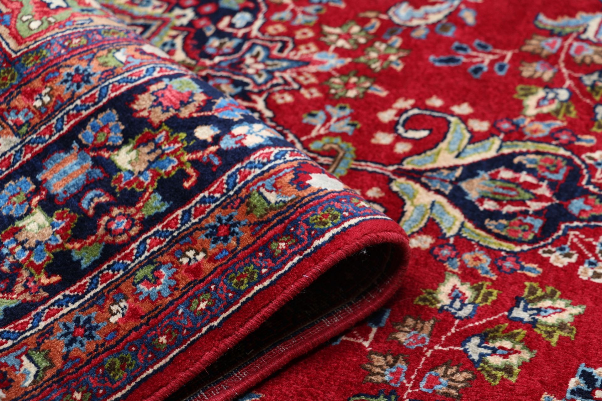 perserteppich-mashad-195-x-300-cm-schurwolle-handgeknupft-floral-20 Handgeknüpfter Mashhad Perserteppich 195 × 300 cm