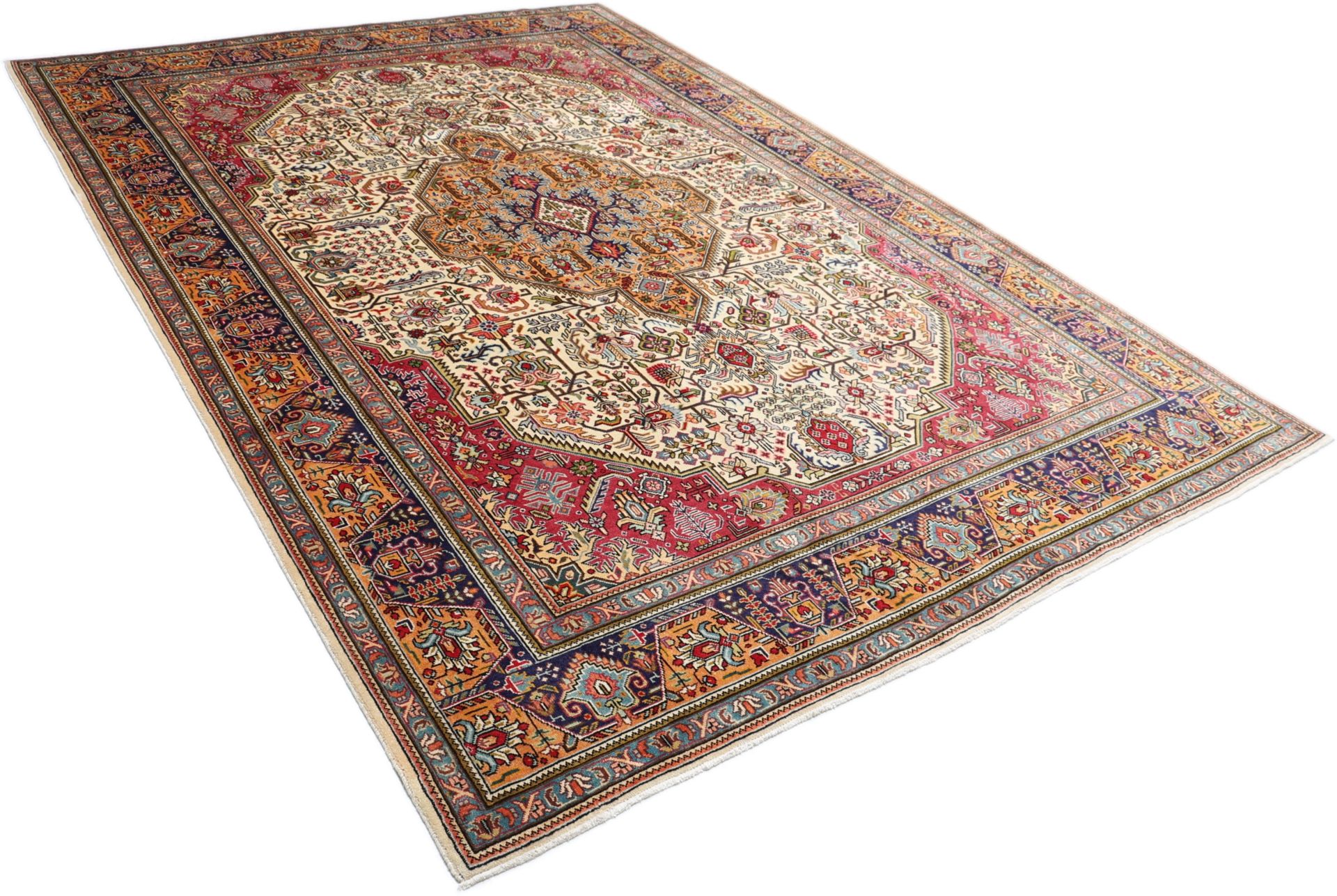 Handgeknüpfter Täbriz Perserteppich, 250 × 353 cm, Wolle