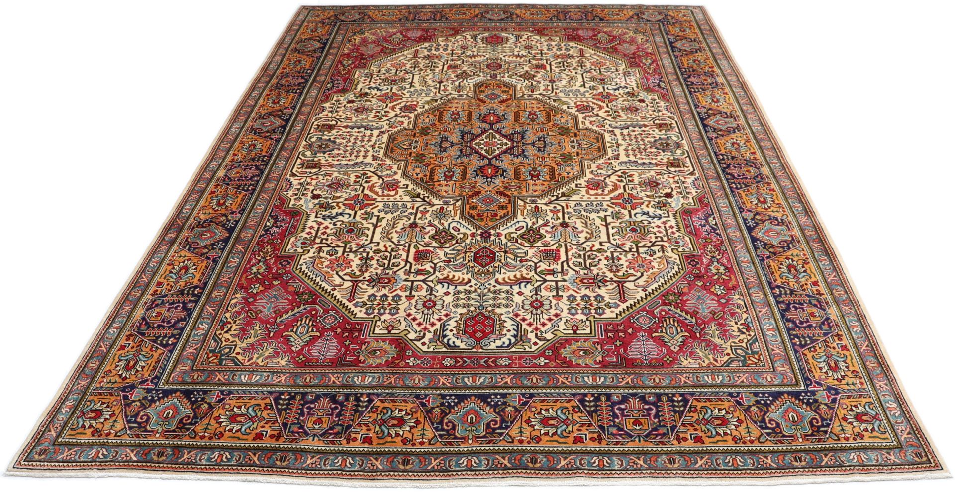 Handgeknüpfter Täbriz Perserteppich, 250 × 353 cm, Wolle