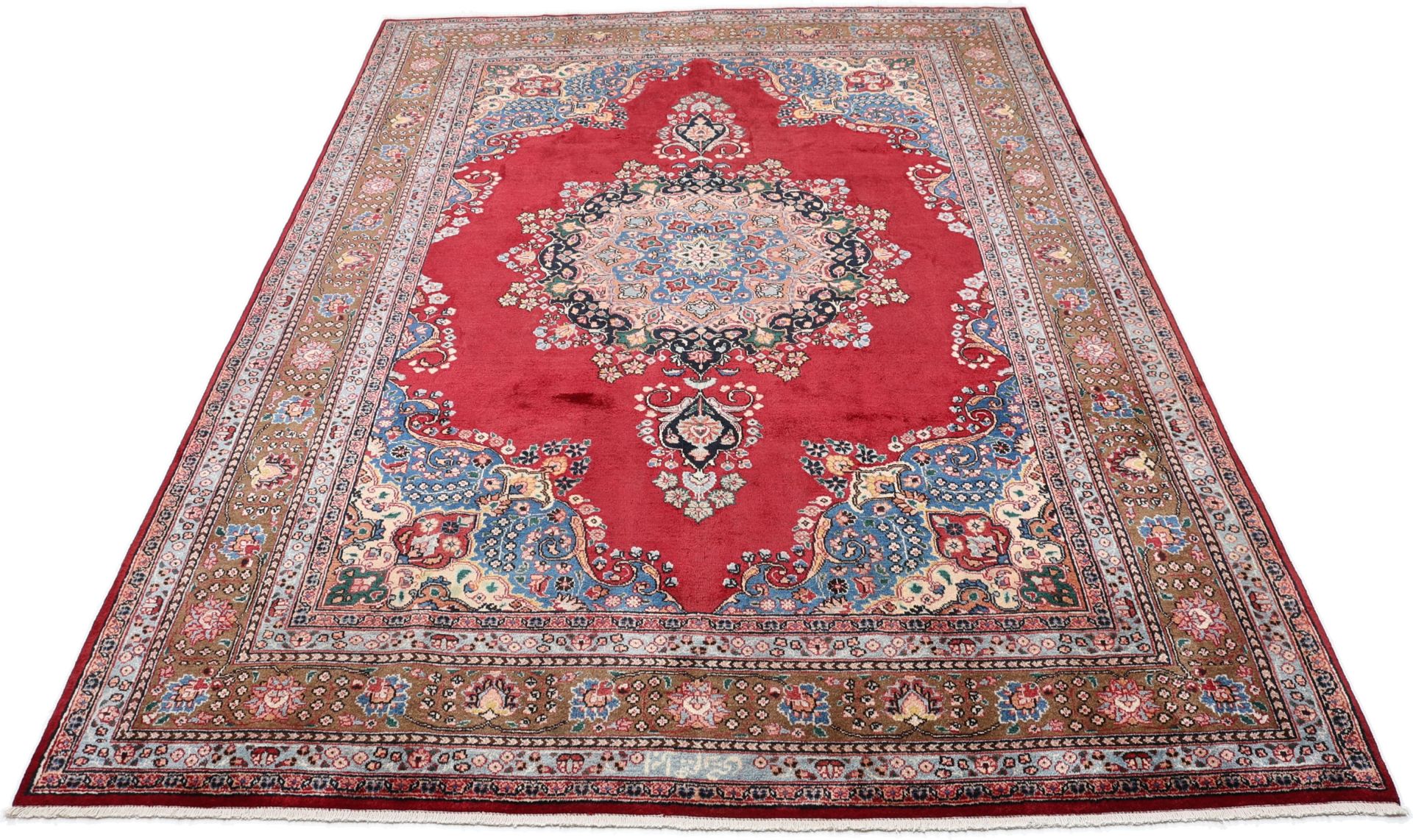 perserteppich-mashad-243-x-337-cm-schurwolle-handgeknupft-floral-5 Handgeknüpfter Mashhad Perserteppich 243 × 337 cm