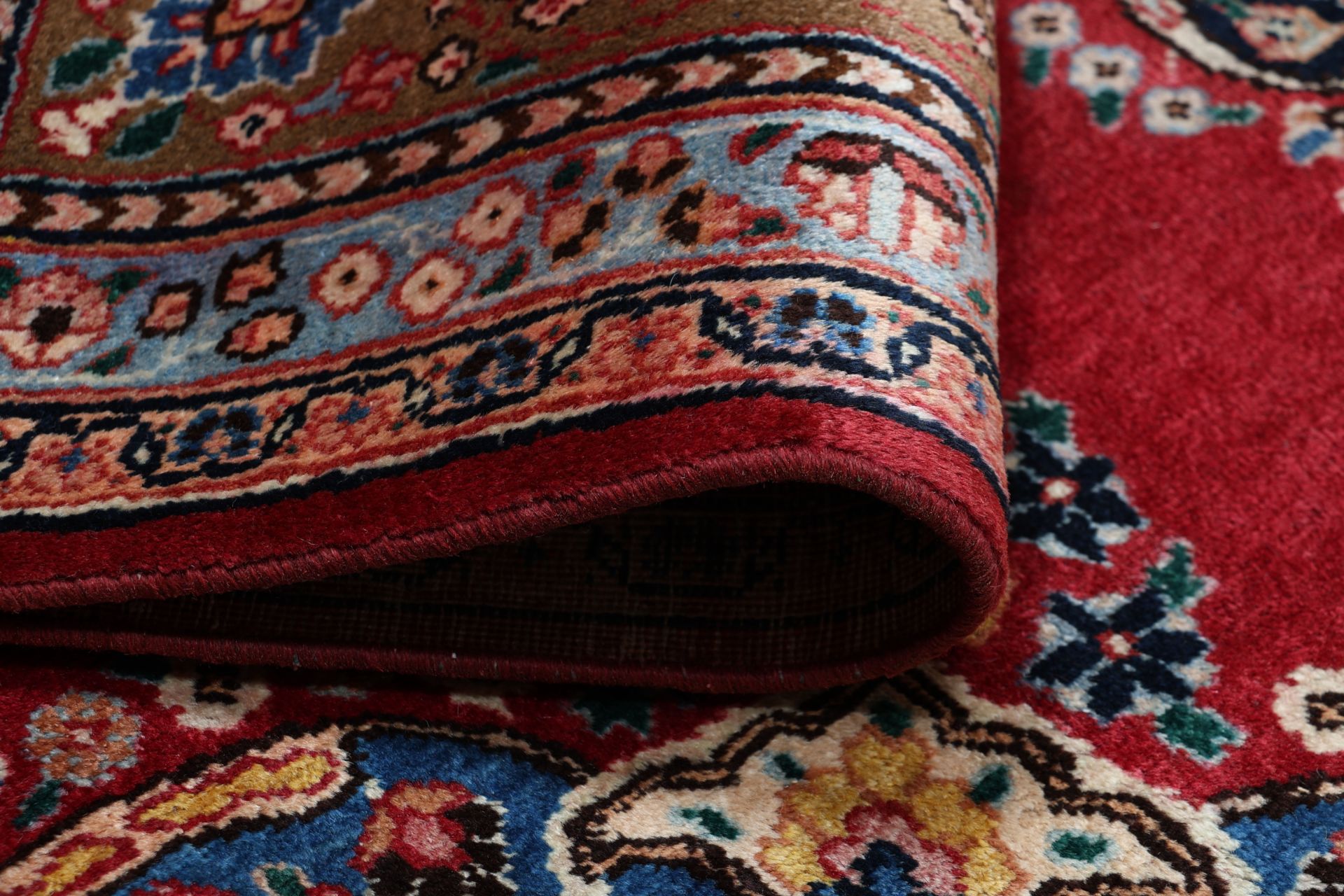 perserteppich-mashad-243-x-337-cm-schurwolle-handgeknupft-floral-20 Handgeknüpfter Mashhad Perserteppich 243 × 337 cm