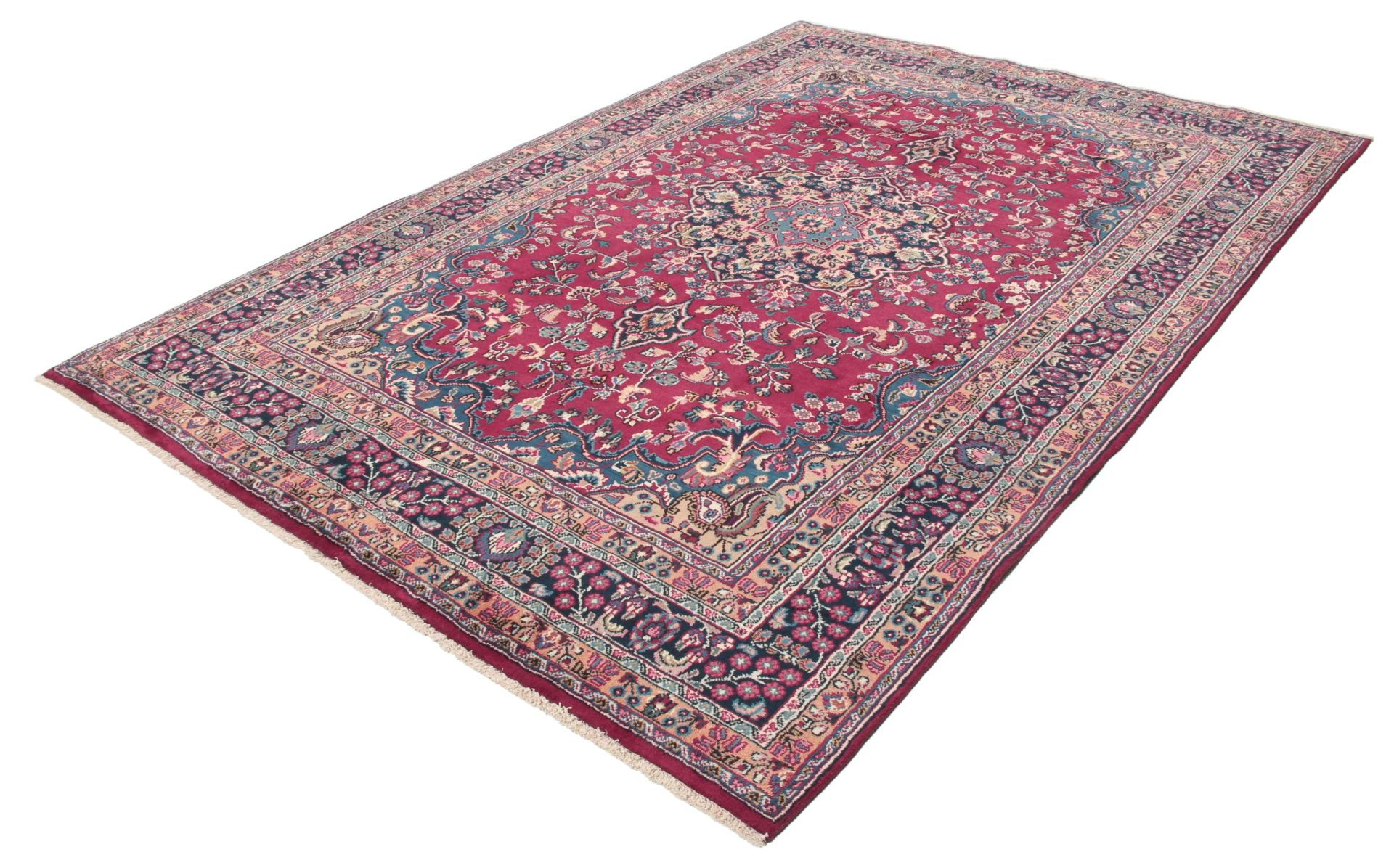 perserteppich-mashad-200-x-297-cm-baumwolle-handgeknupft-medaillon-12 Mashhad Perserteppich aus Iran, 200 × 297 cm