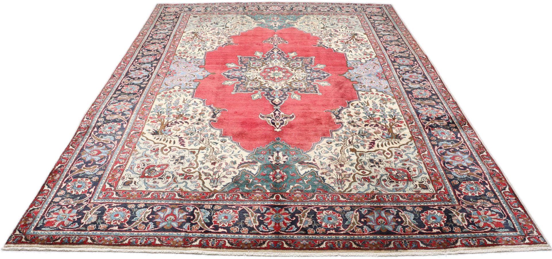 Handgeknüpfter Täbriz Perserteppich, 246 × 355 cm, Wolle