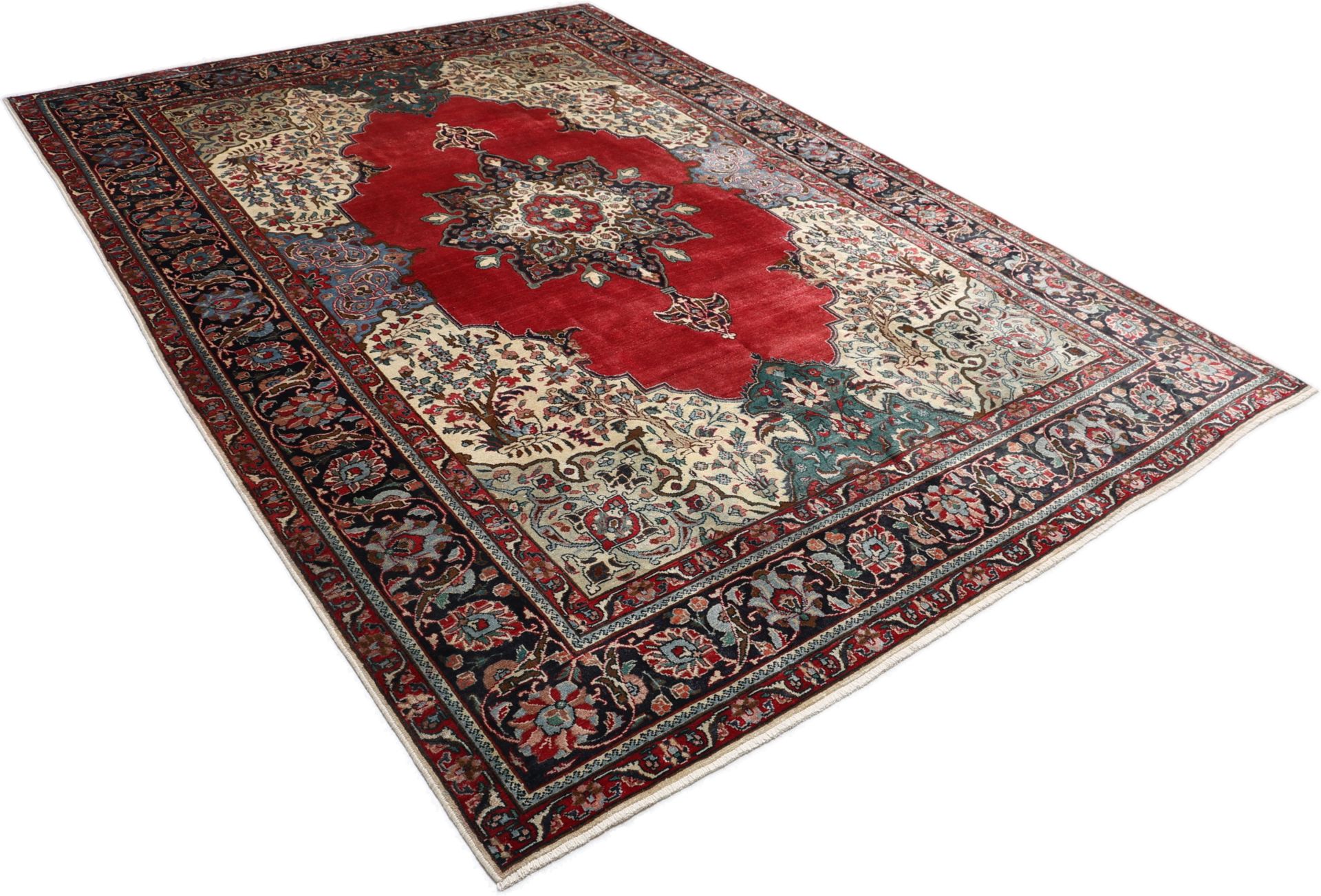 Handgeknüpfter Täbriz Perserteppich, 246 × 355 cm, Wolle