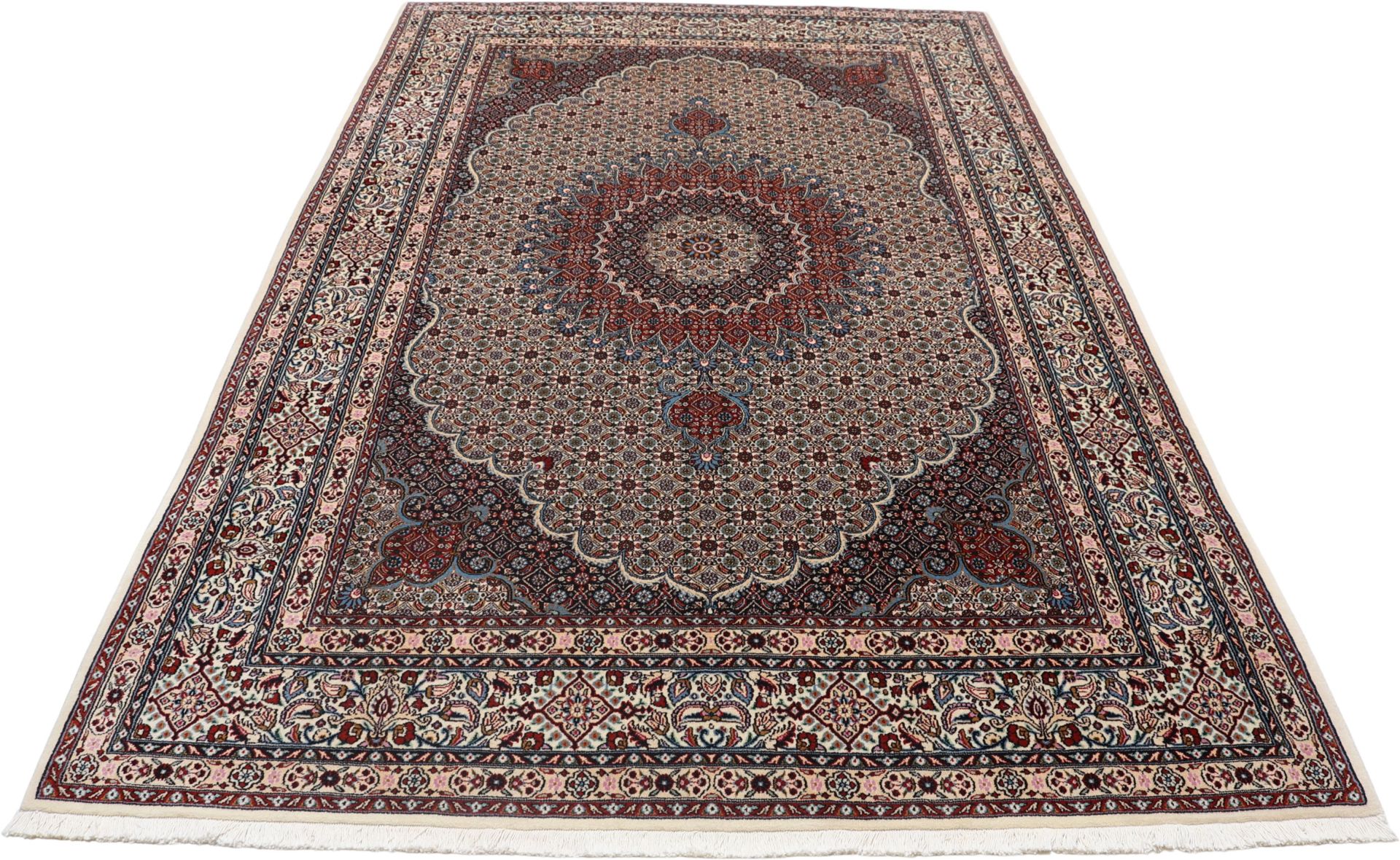 Handgeknüpfter Moud Perserteppich, 205 × 312 cm, Wolle