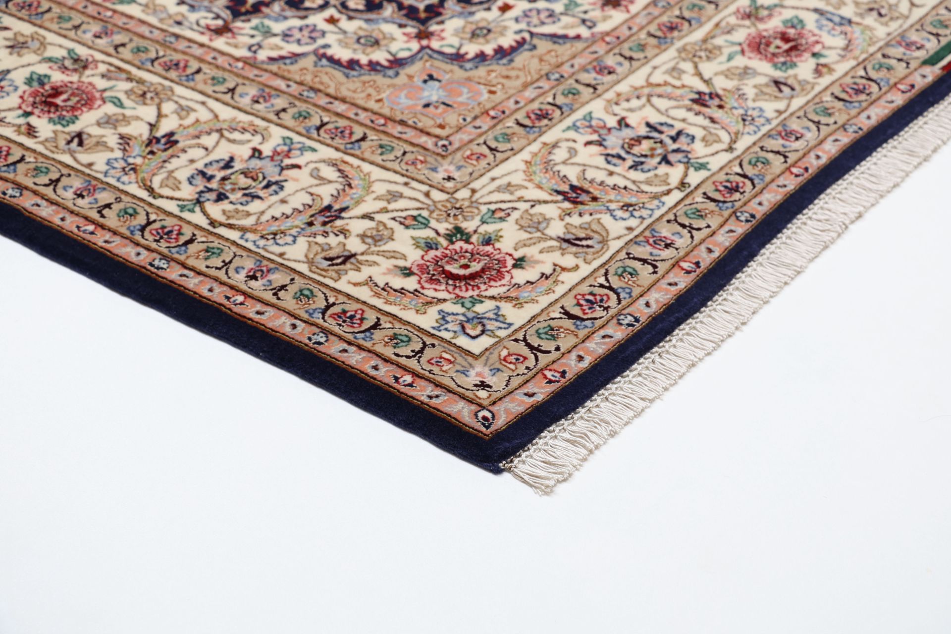 Handgeknüpfter Isfahan Perserteppich, 157 × 230 cm, Wolle & Seide
