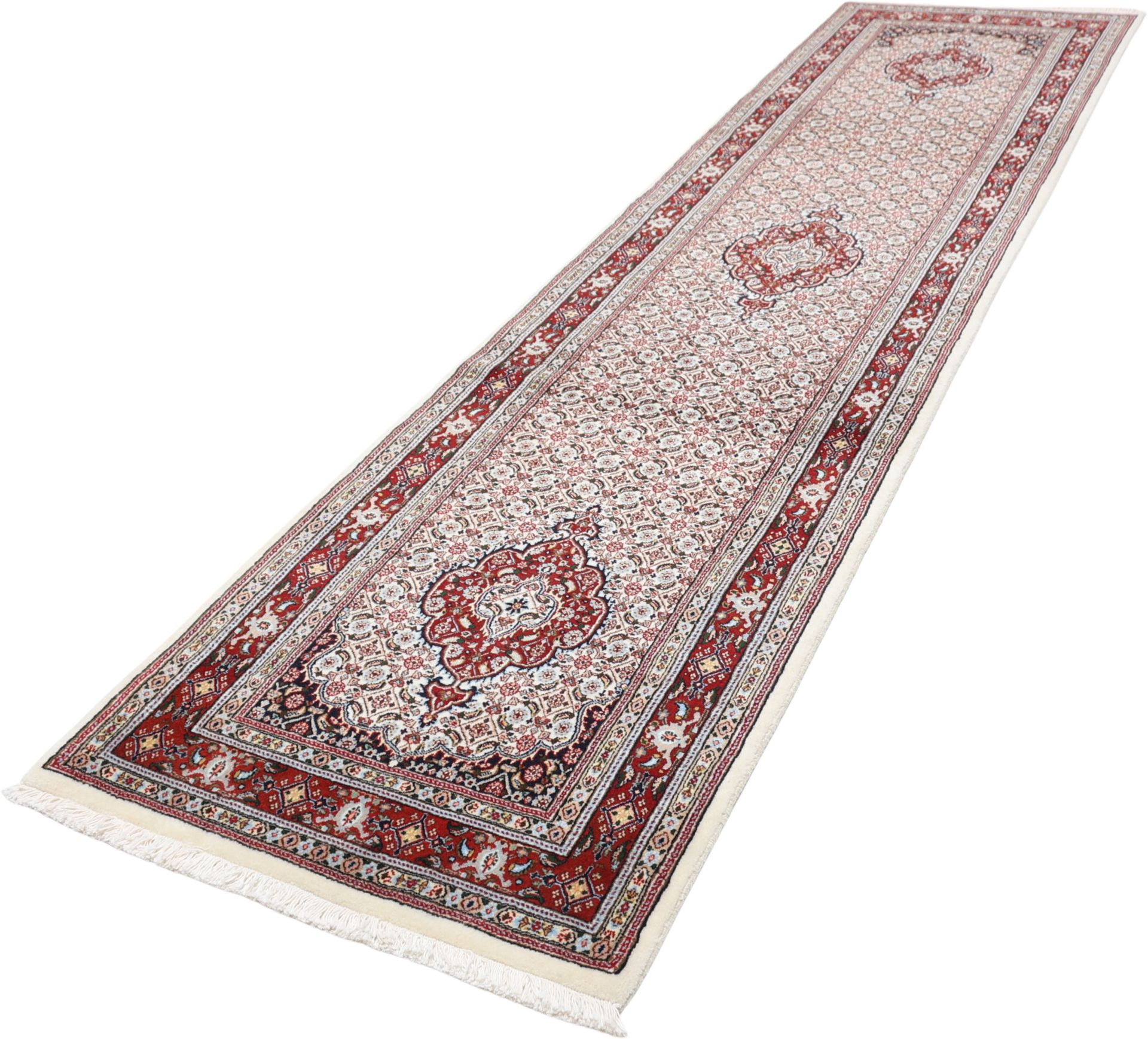 Handgeknüpfter Moud Perserteppich 77 × 317 cm