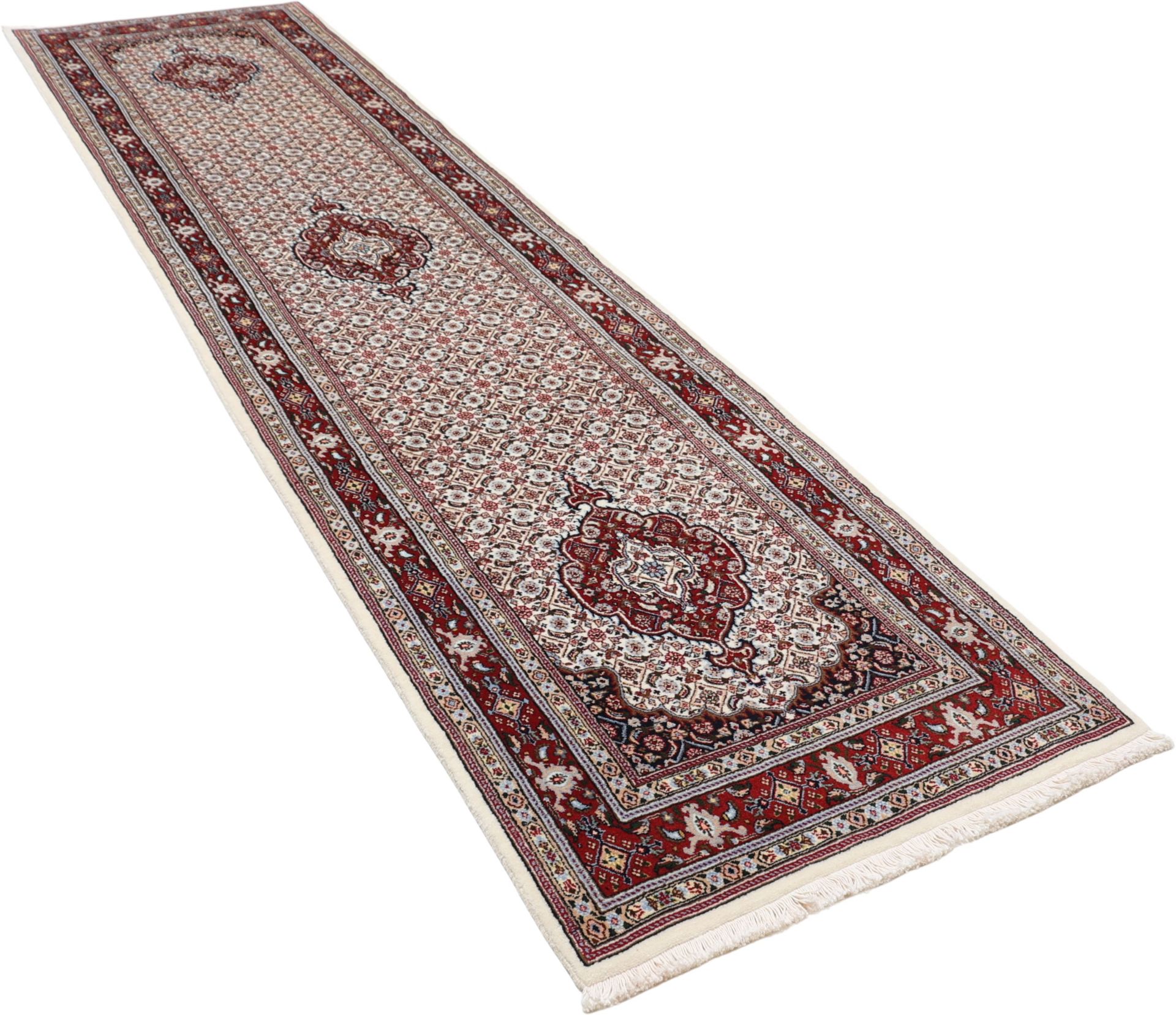 Handgeknüpfter Moud Perserteppich 77 × 317 cm