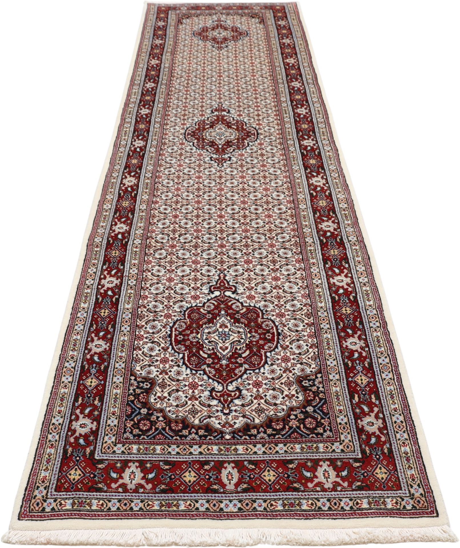 Handgeknüpfter Moud Perserteppich 77 × 317 cm