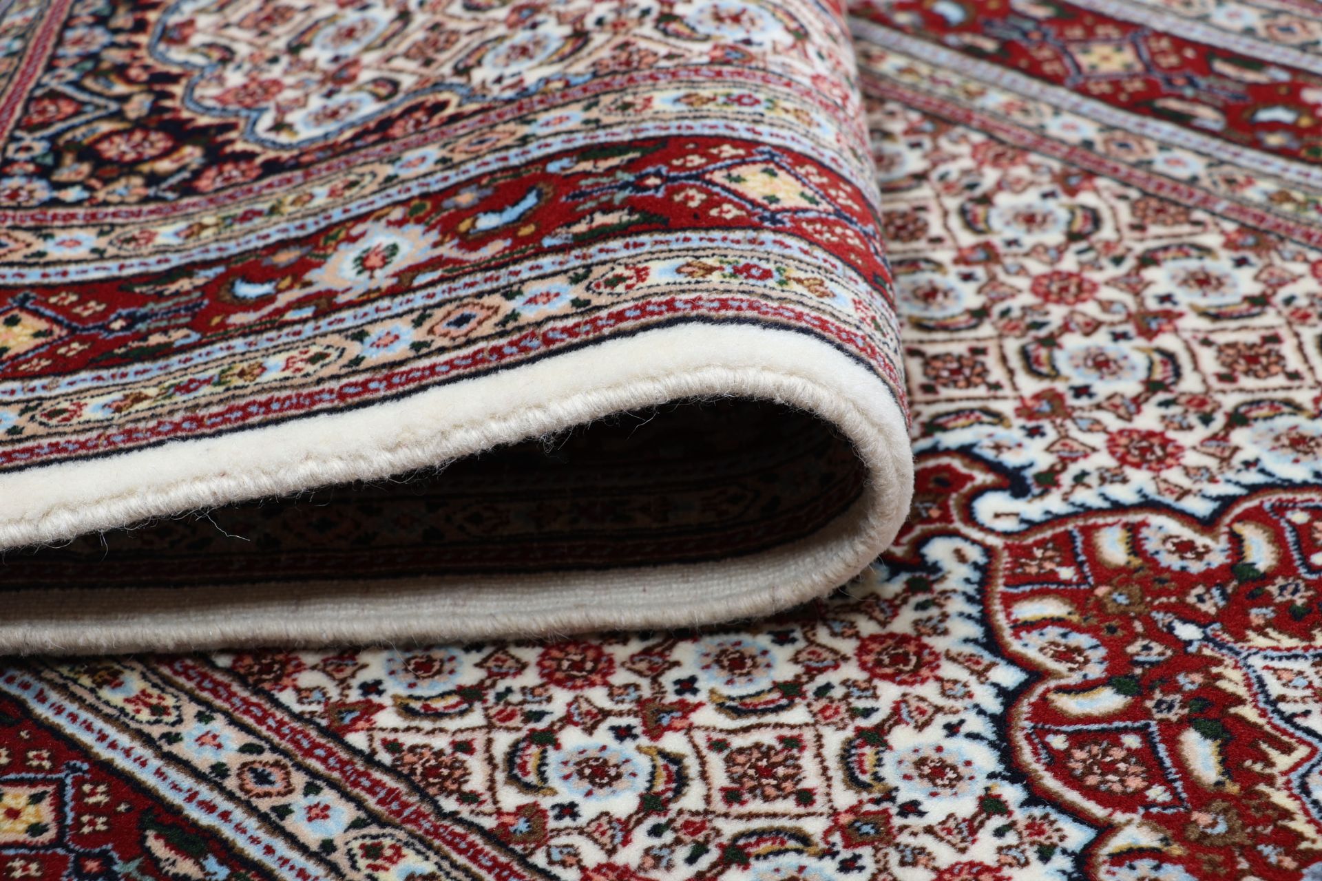 Handgeknüpfter Moud Perserteppich 77 × 317 cm