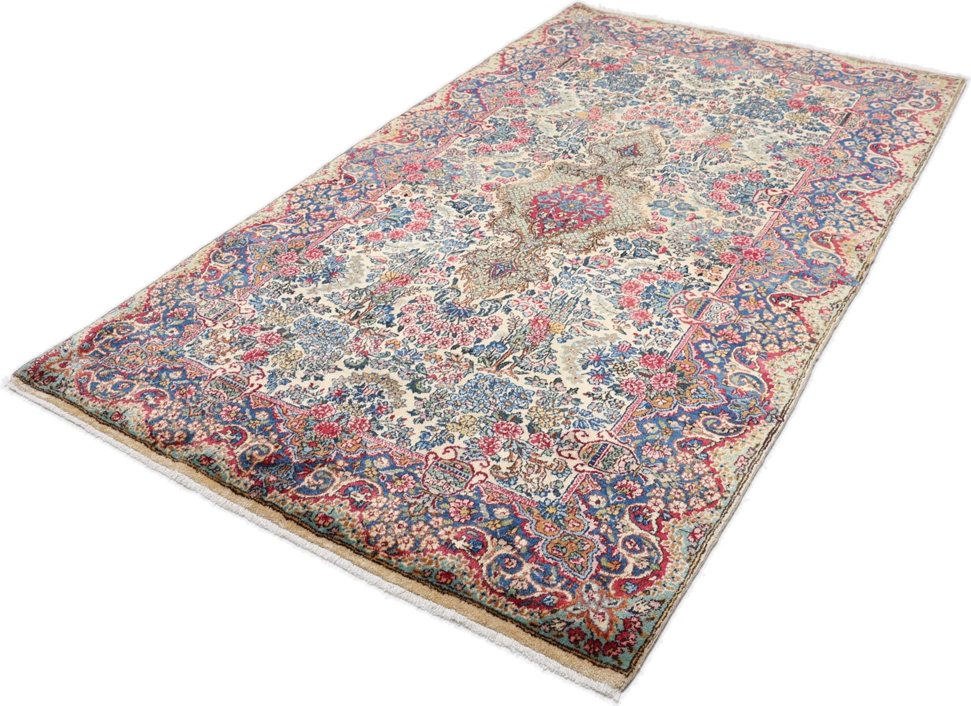 perserteppich-kirman-125-x-212-cm-schurwolle-handgeknupft-antik-2 Kerman Perserteppich antik, 125 × 212 cm, Wolle