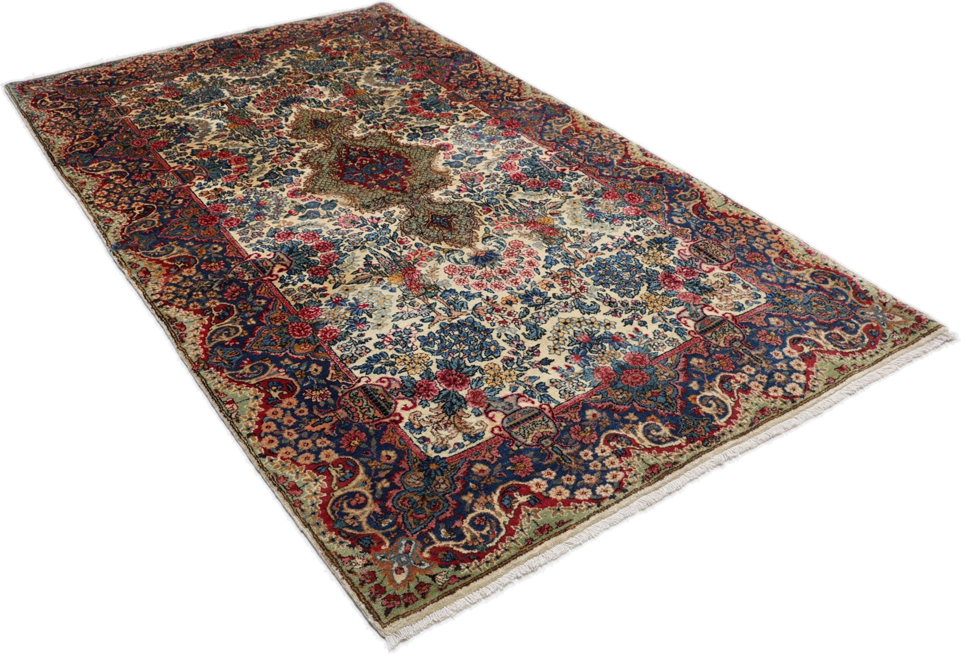 perserteppich-kirman-125-x-212-cm-schurwolle-handgeknupft-antik-3 Kerman Perserteppich antik, 125 × 212 cm, Wolle