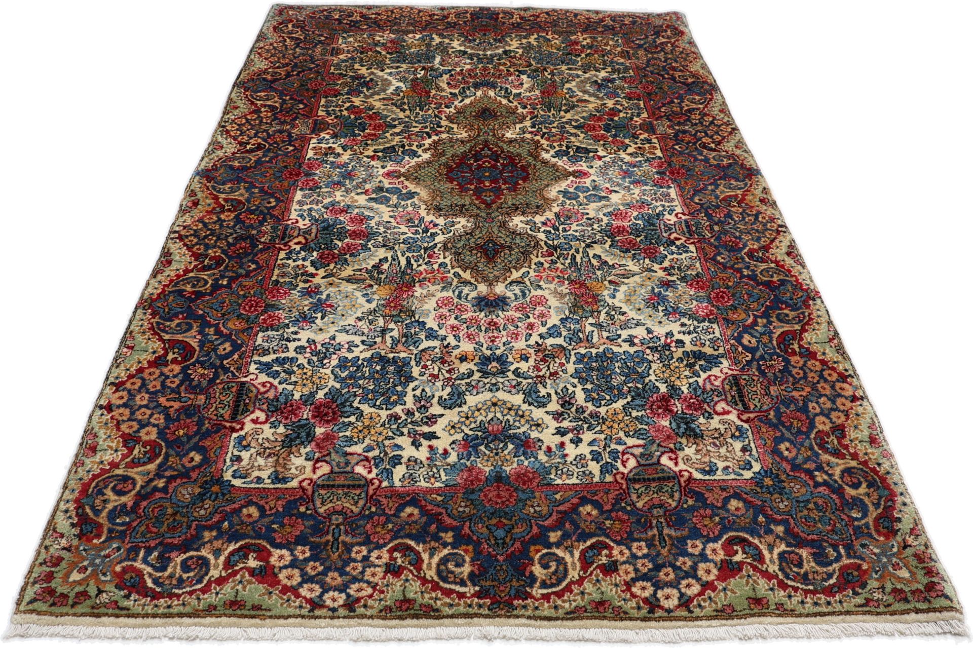 perserteppich-kirman-125-x-212-cm-schurwolle-handgeknupft-antik-7 Kerman Perserteppich antik, 125 × 212 cm, Wolle