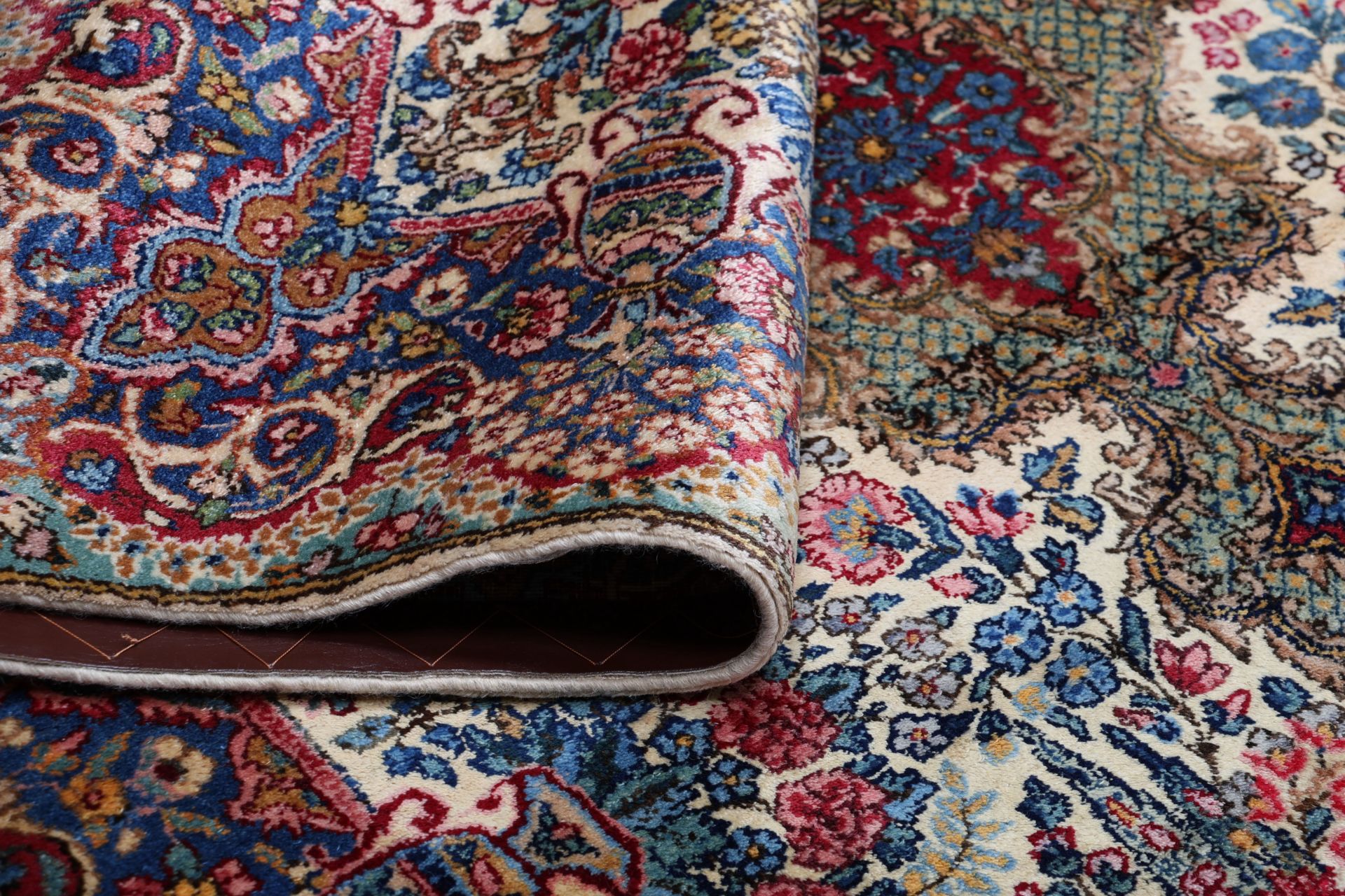 perserteppich-kirman-125-x-212-cm-schurwolle-handgeknupft-antik-9 Kerman Perserteppich antik, 125 × 212 cm, Wolle