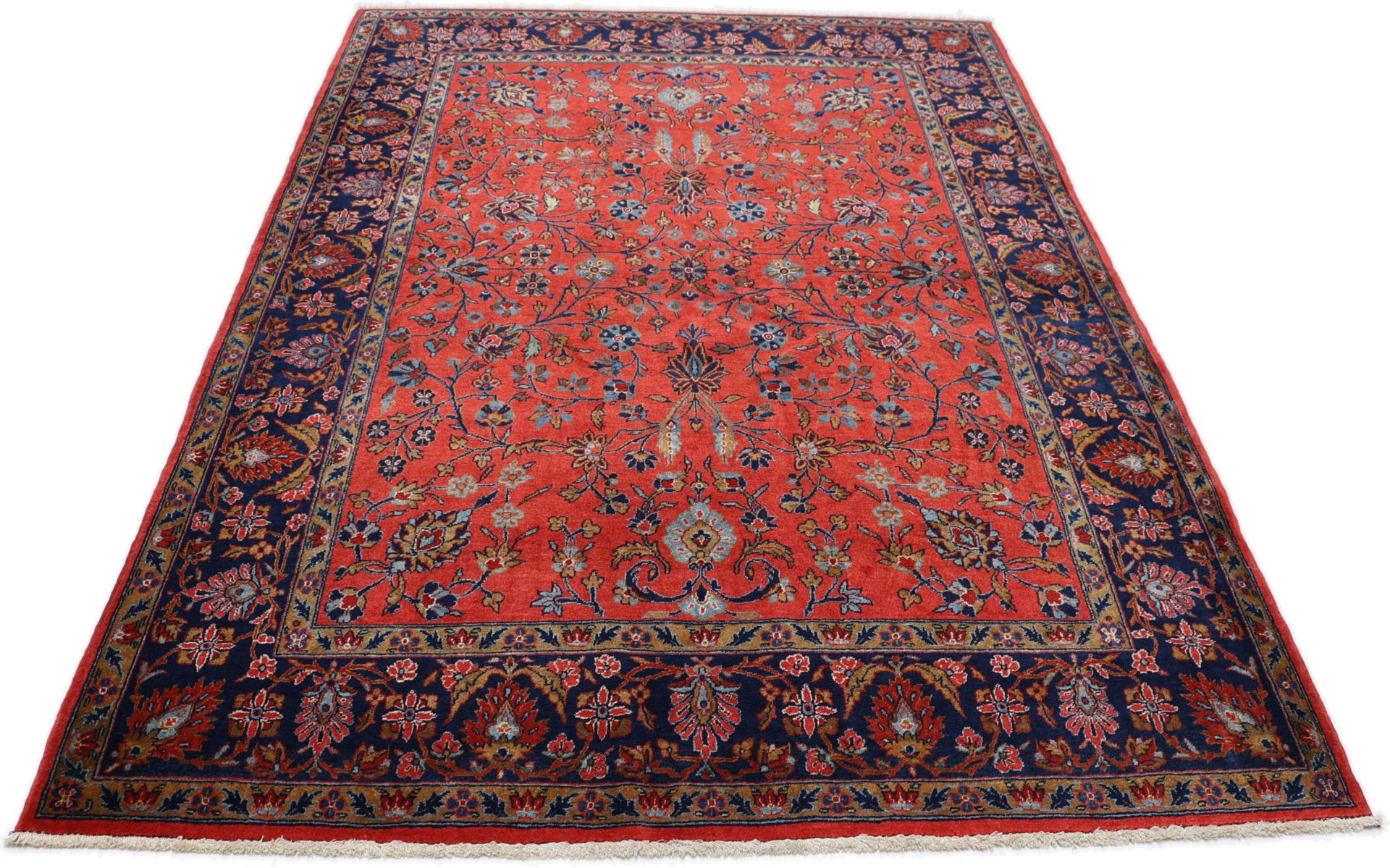 Antiker Sarough Perserteppich, 130 × 190 cm, Wolle
