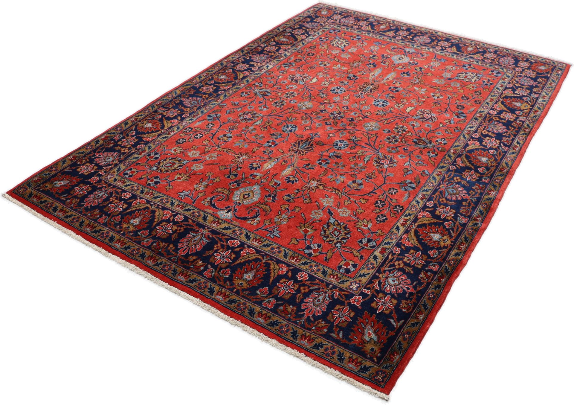 Antiker Sarough Perserteppich, 130 × 190 cm, Wolle