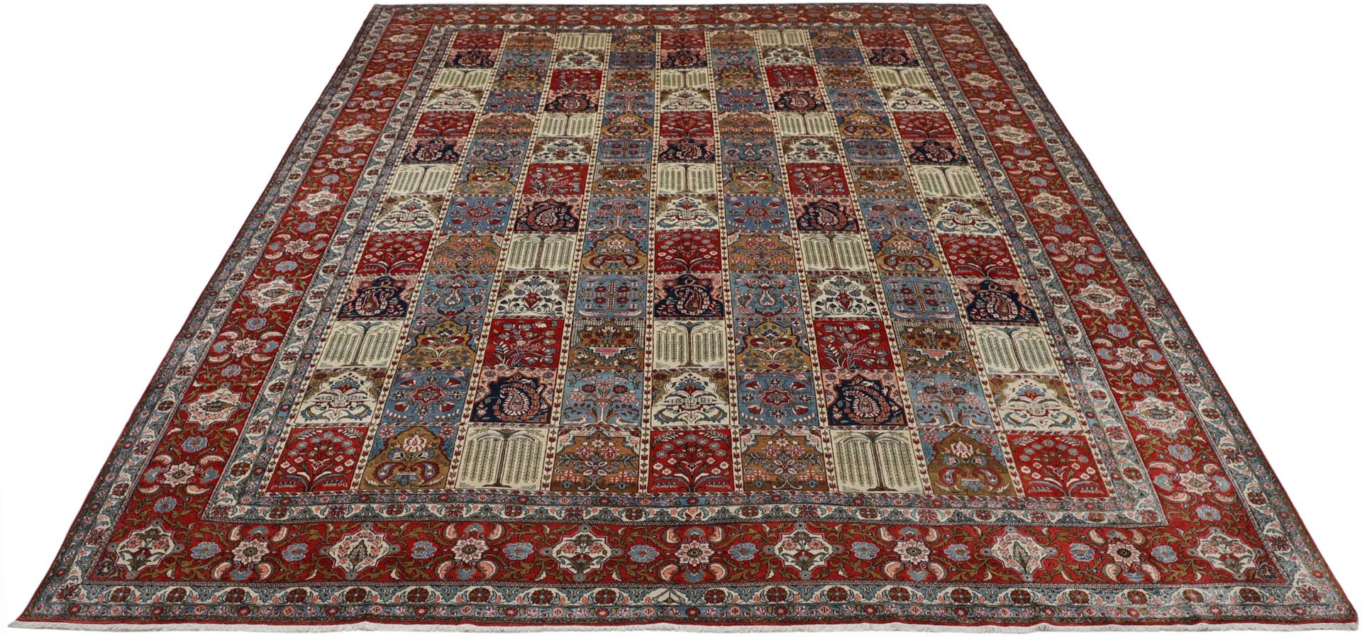 perserteppich-ghom-327-x-418-cm-schurwolle-handgeknupft-antik-9 Ghom Perserteppich 327 × 418 cm aus Wolle, handgeknüpft