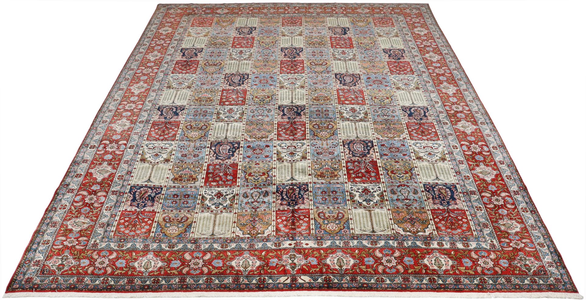 perserteppich-ghom-327-x-418-cm-schurwolle-handgeknupft-antik-10 Ghom Perserteppich 327 × 418 cm aus Wolle, handgeknüpft