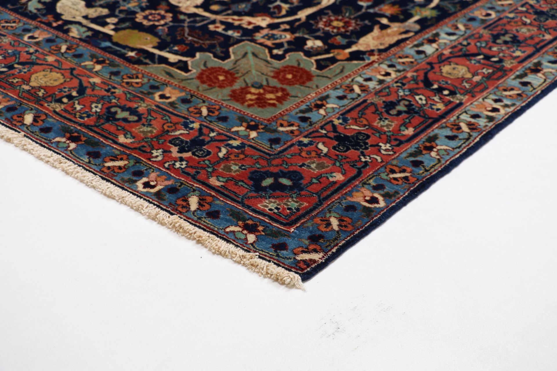 Täbriz Perserteppich antik, 203 × 263 cm, Wolle & Seide