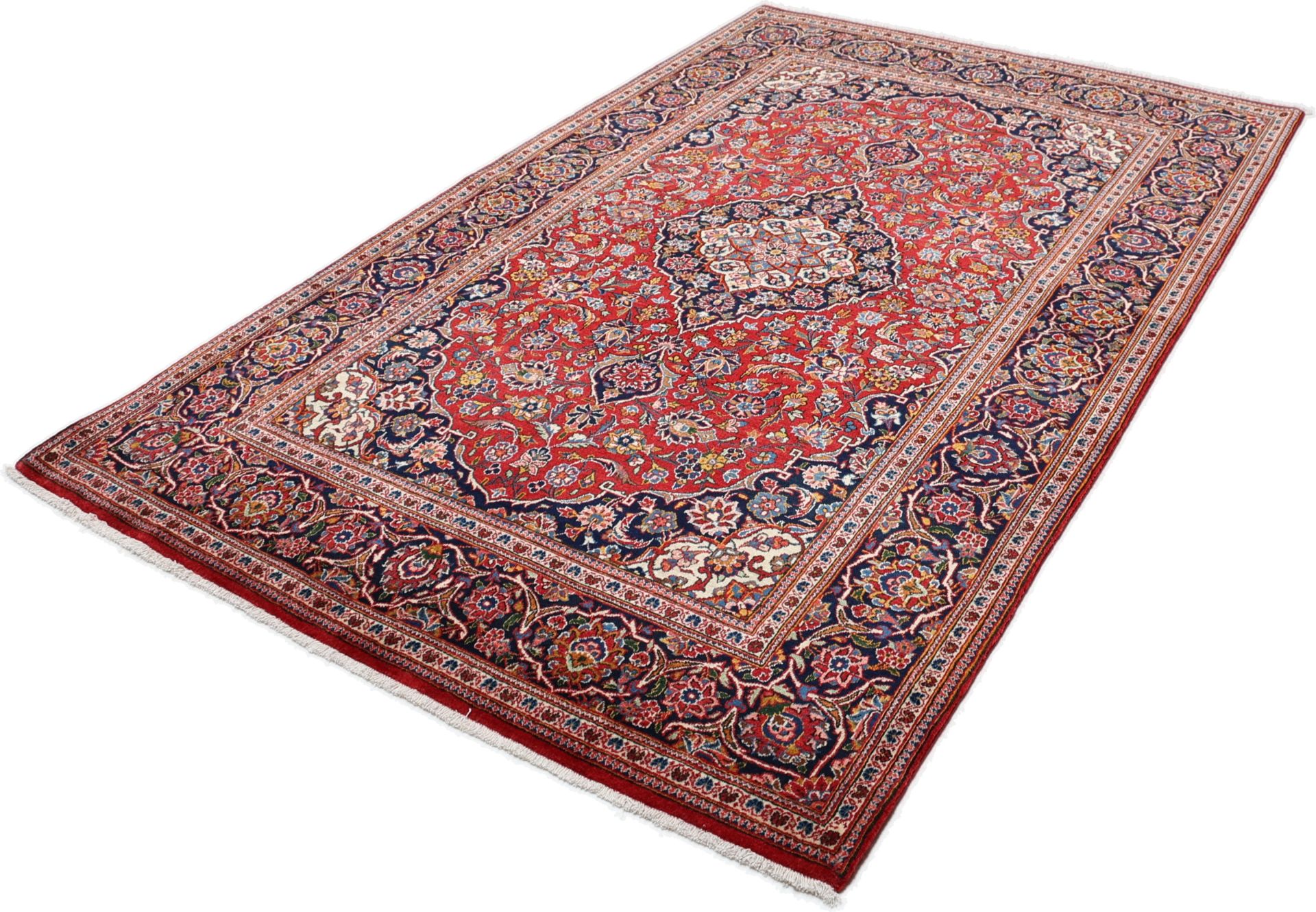 Kashan Perserteppich 140 × 220 cm aus Wolle, handgeknüpft
