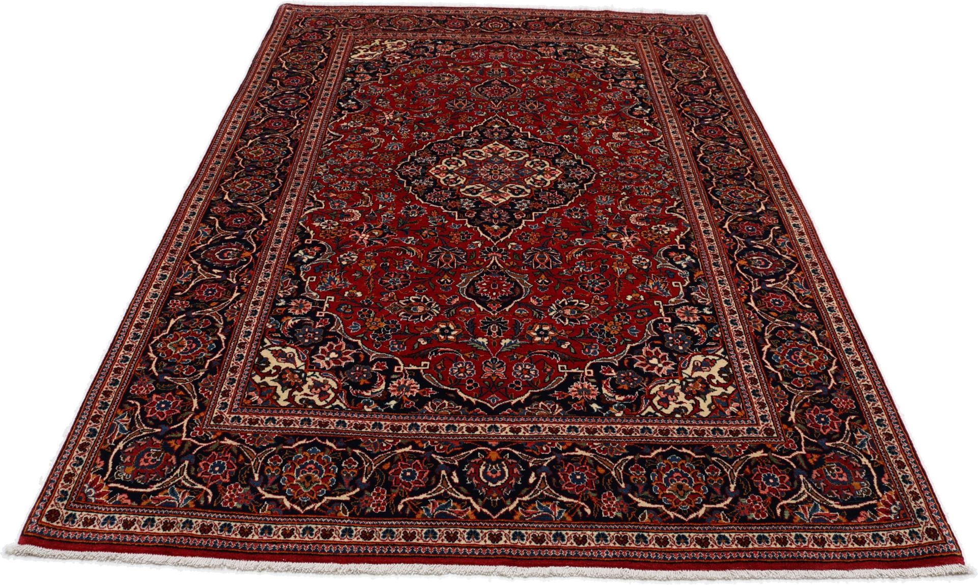Kashan Perserteppich 140 × 220 cm aus Wolle, handgeknüpft