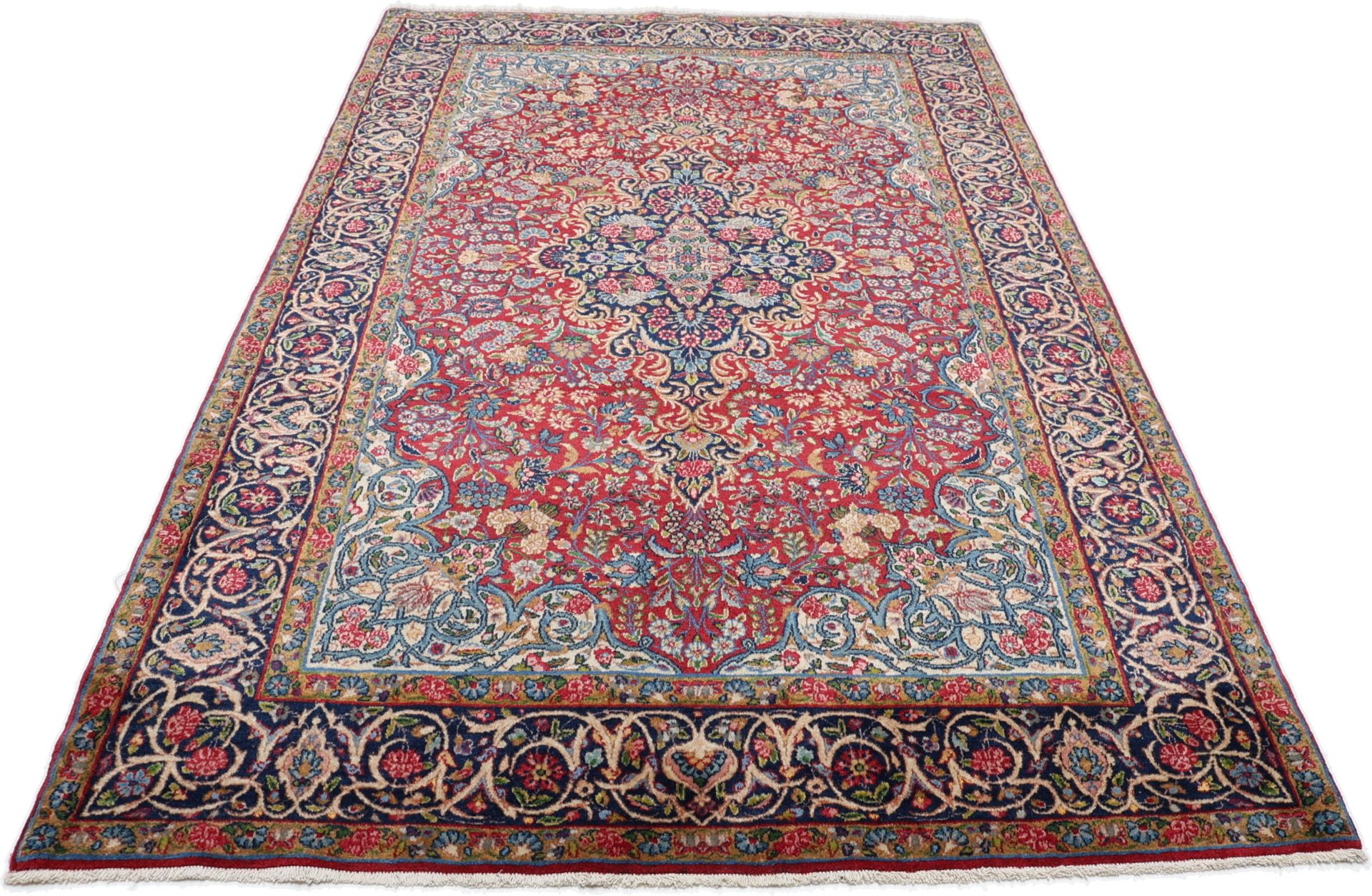 Kerman Perserteppich 135 × 223 cm aus Wolle, handgeknüpft