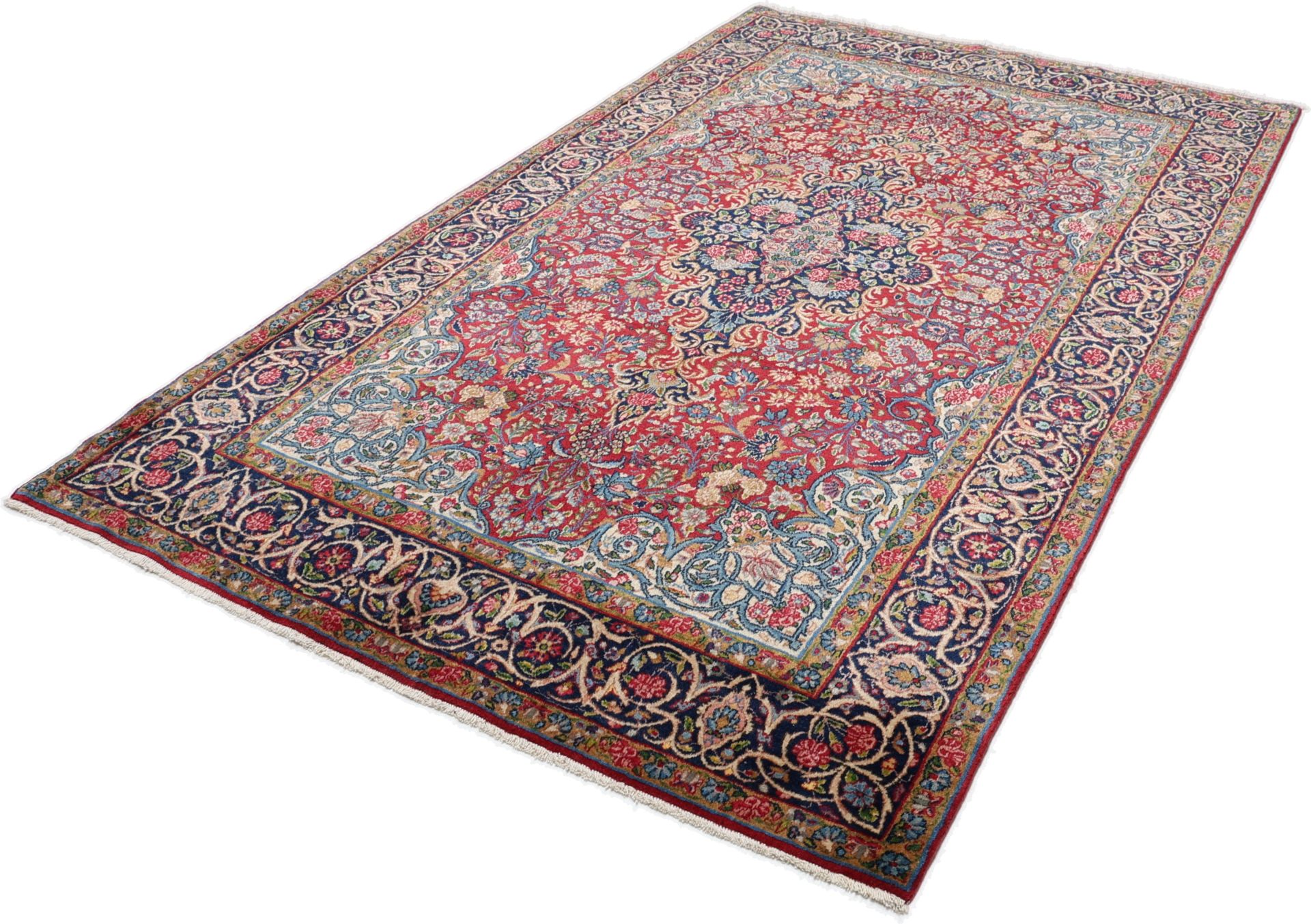 Kerman Perserteppich 135 × 223 cm aus Wolle, handgeknüpft