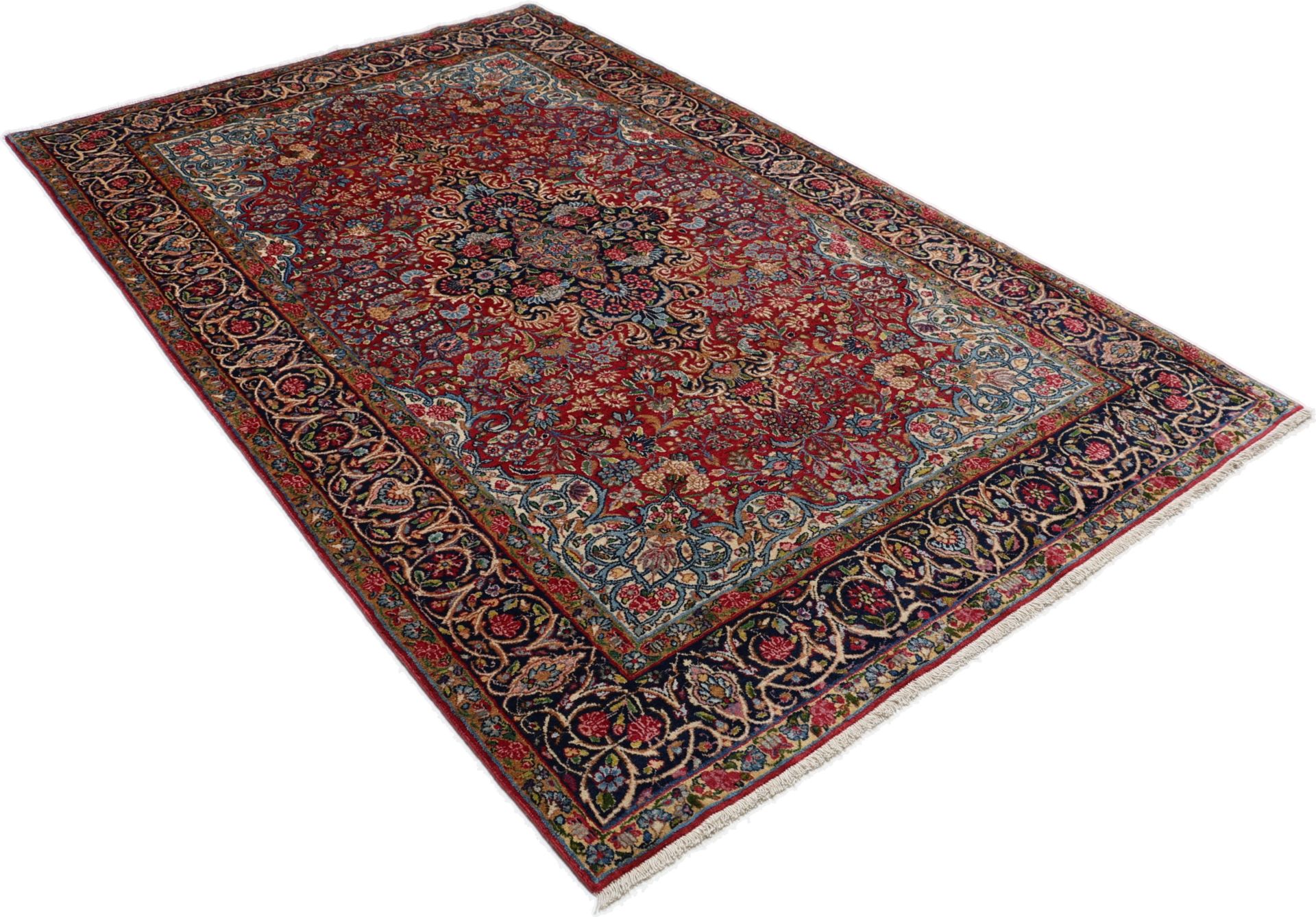 Kerman Perserteppich 135 × 223 cm aus Wolle, handgeknüpft