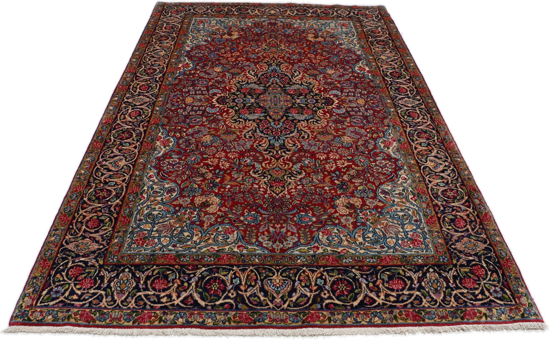 Kerman Perserteppich 135 × 223 cm aus Wolle, handgeknüpft