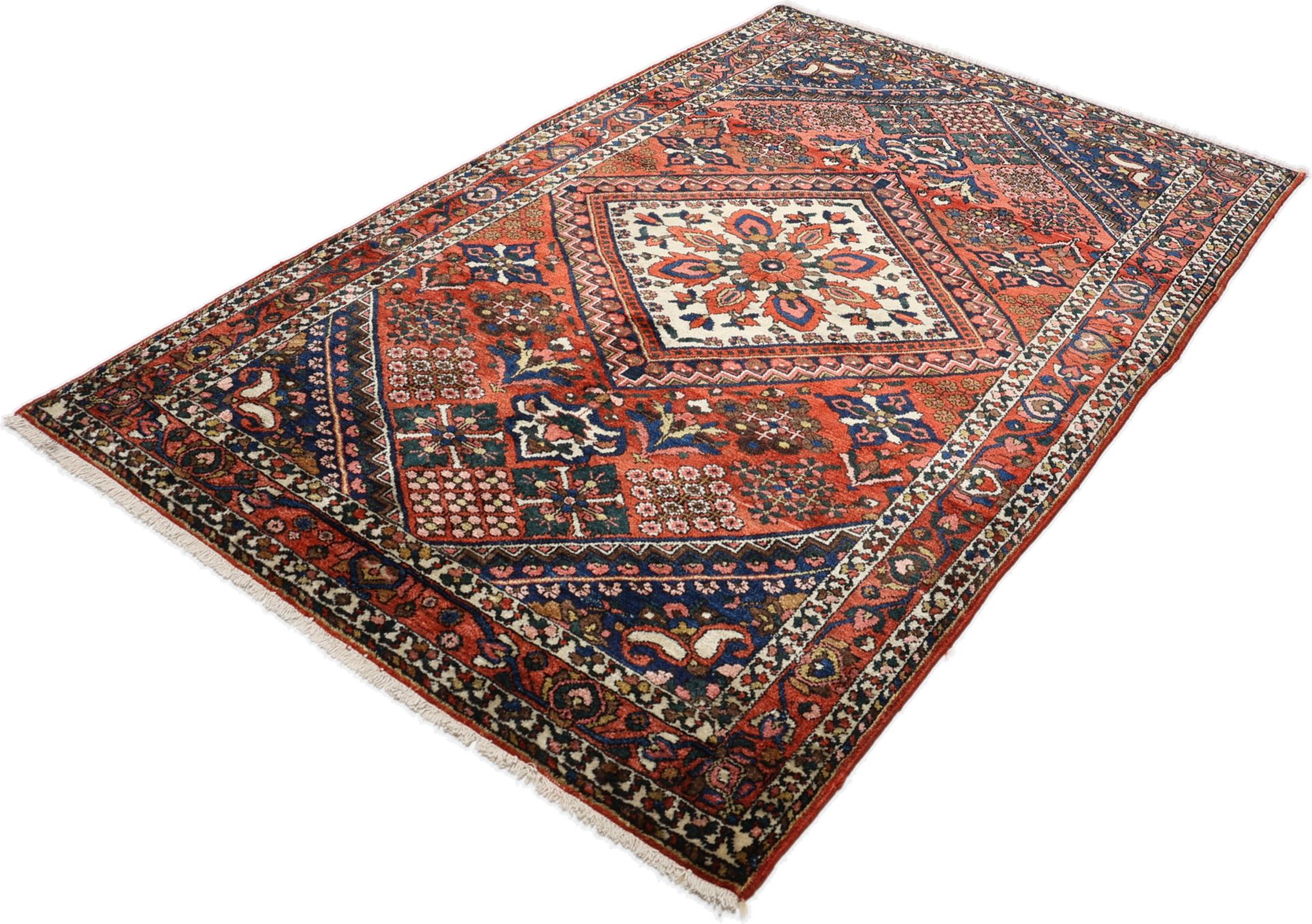 Antiker Bakhtiari Perserteppich, 142 × 220 cm, Wolle