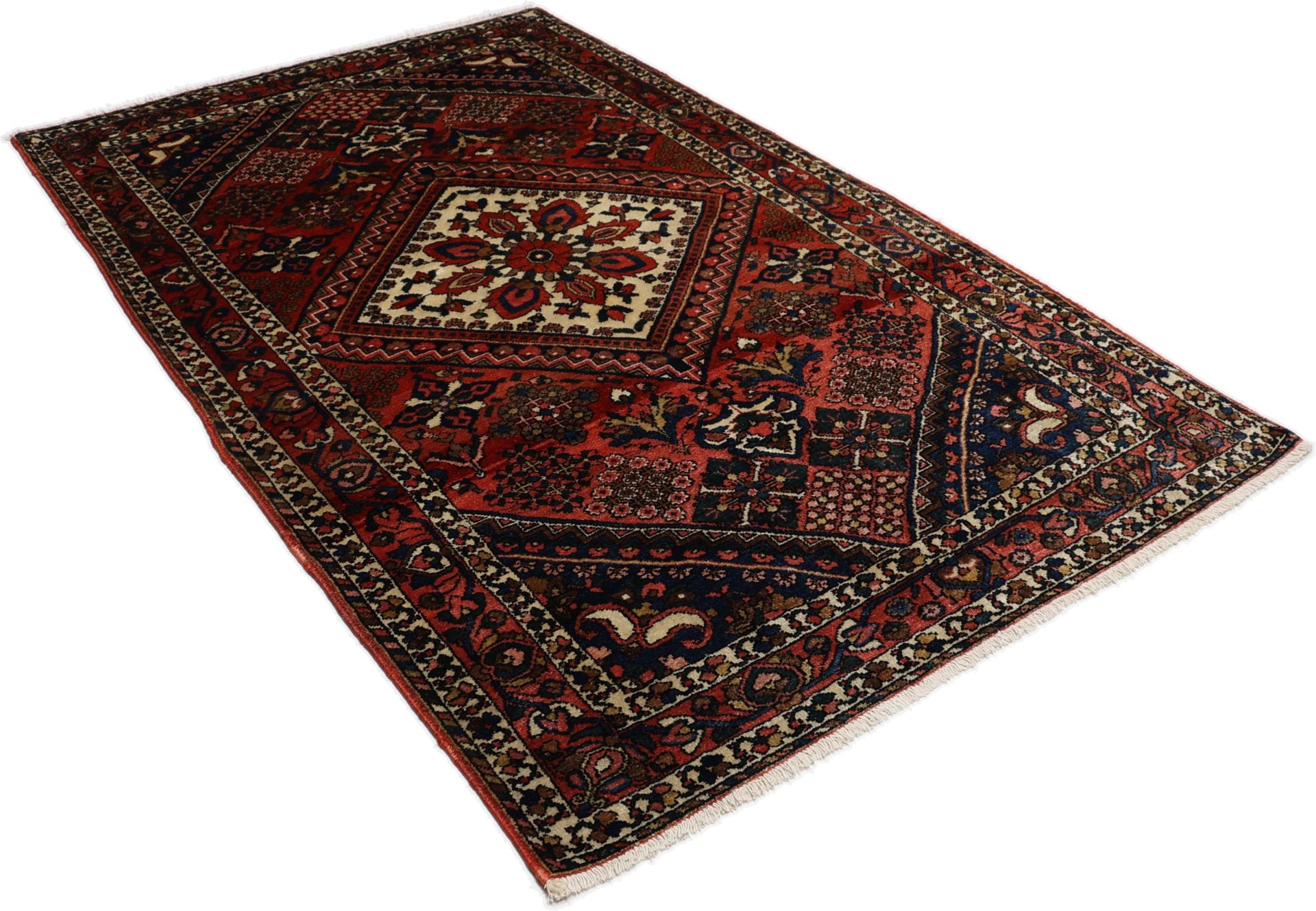 Antiker Bakhtiari Perserteppich, 142 × 220 cm, Wolle
