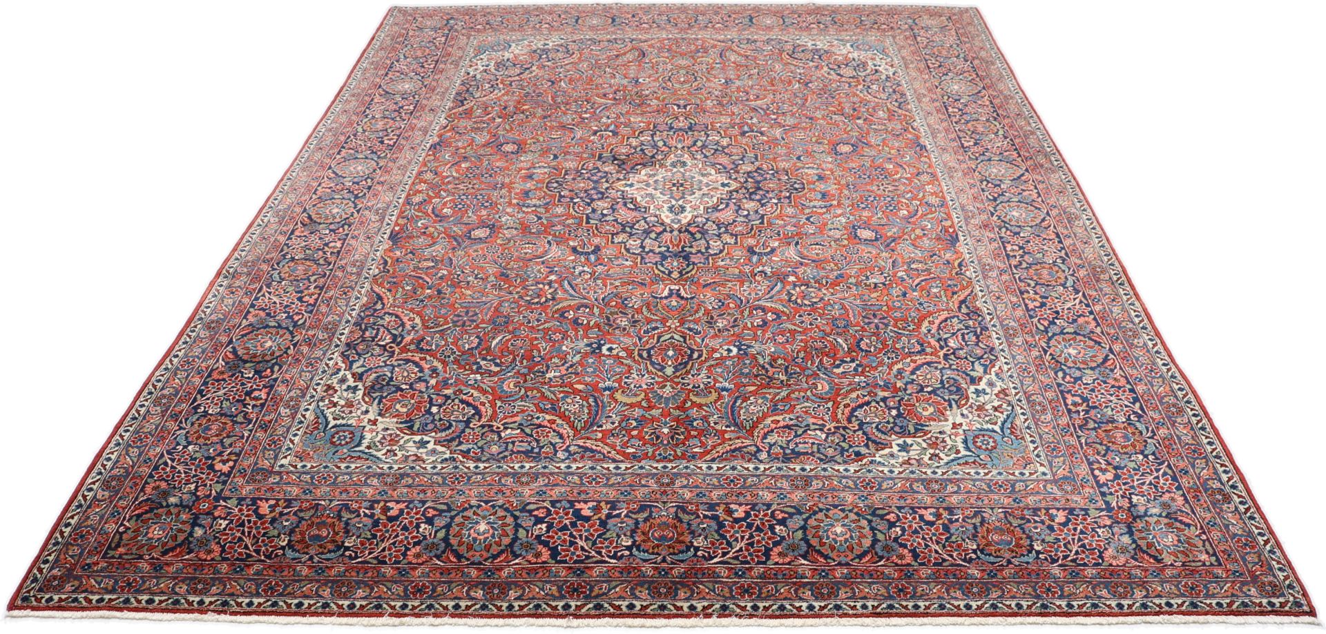Kashan Perserteppich antik, 270 × 370 cm, Wolle