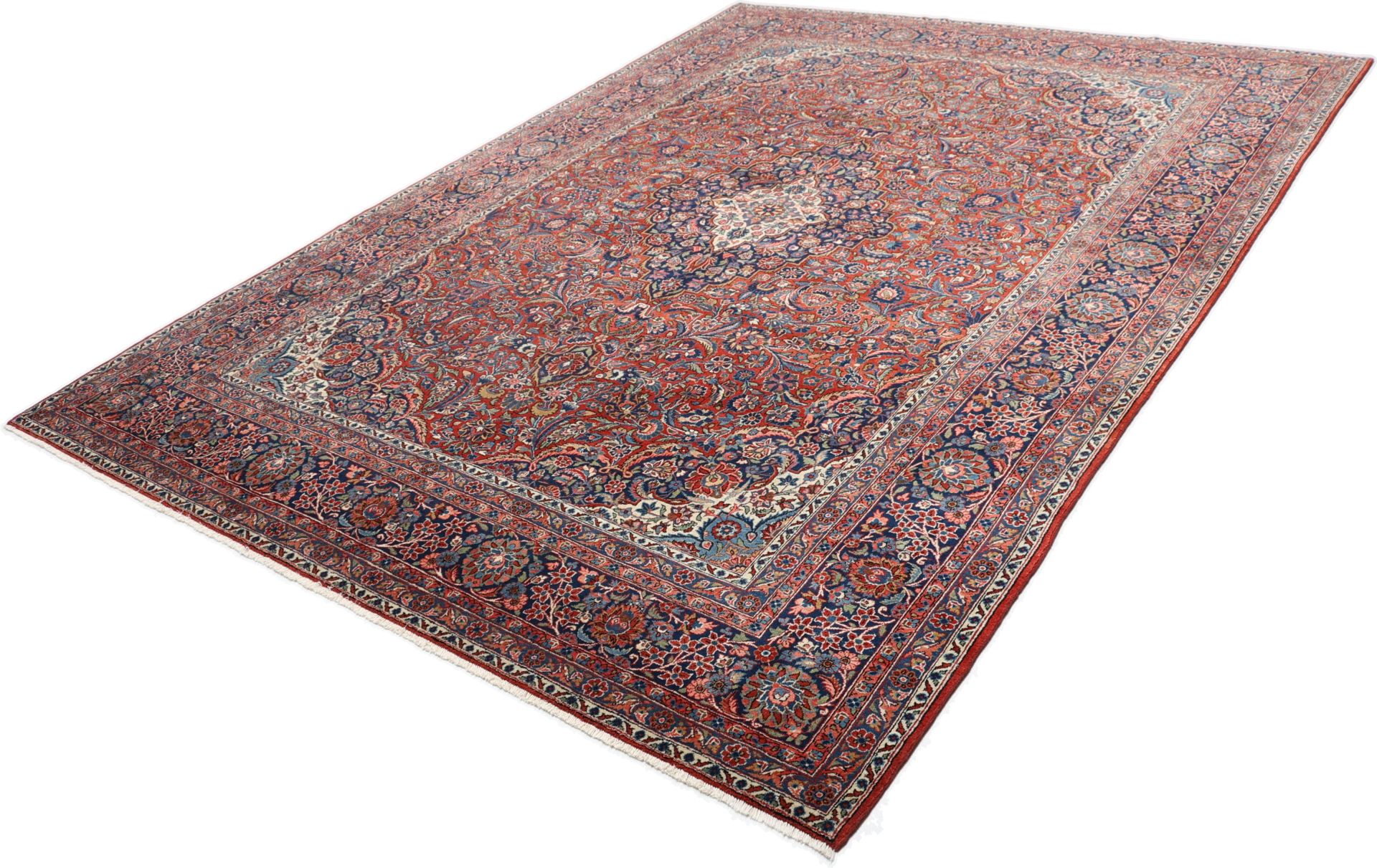 Kashan Perserteppich antik, 270 × 370 cm, Wolle
