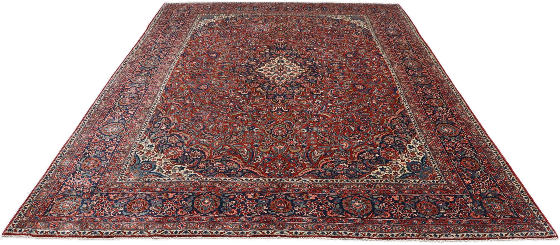 Kashan Perserteppich antik, 270 × 370 cm, Wolle